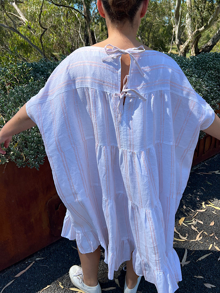 Infinity Dress - White/Petal Stripe
