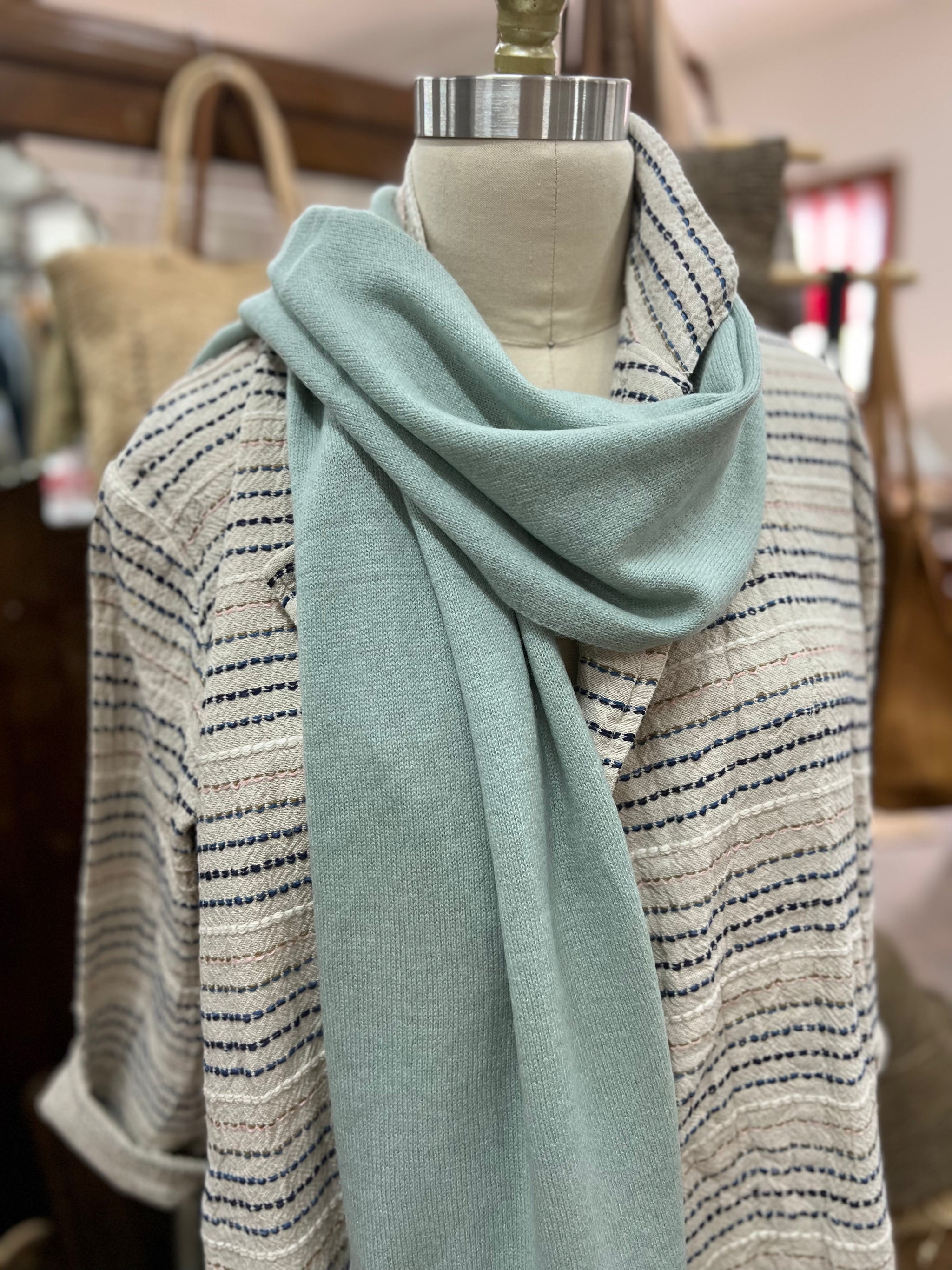 Everyday Cashmere Scarf Fresh Sage ; 100 cashmere scarf designed in