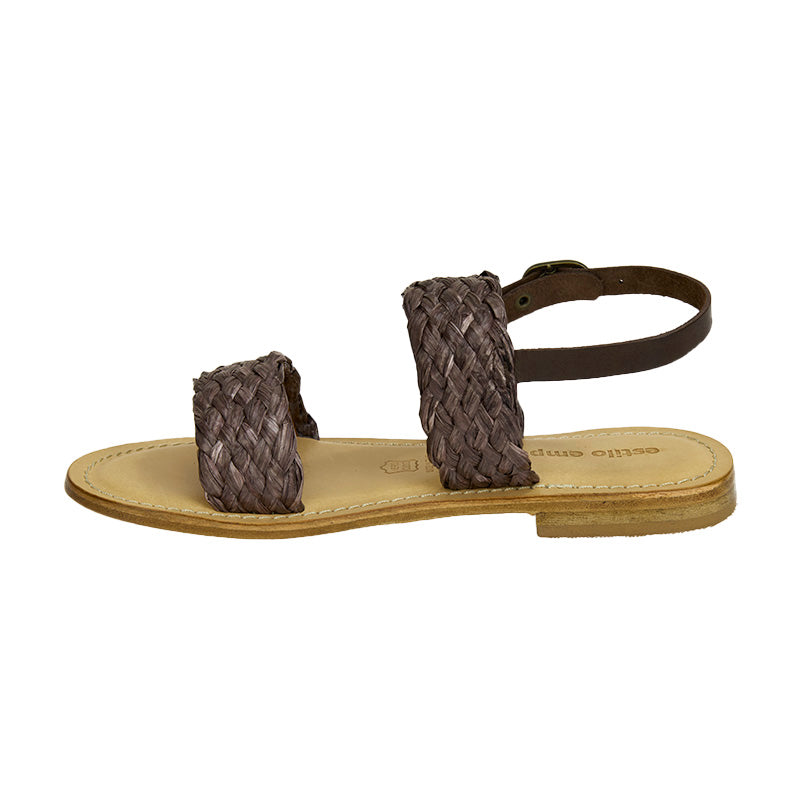 Duo Raffia Sandal - Cocoa
