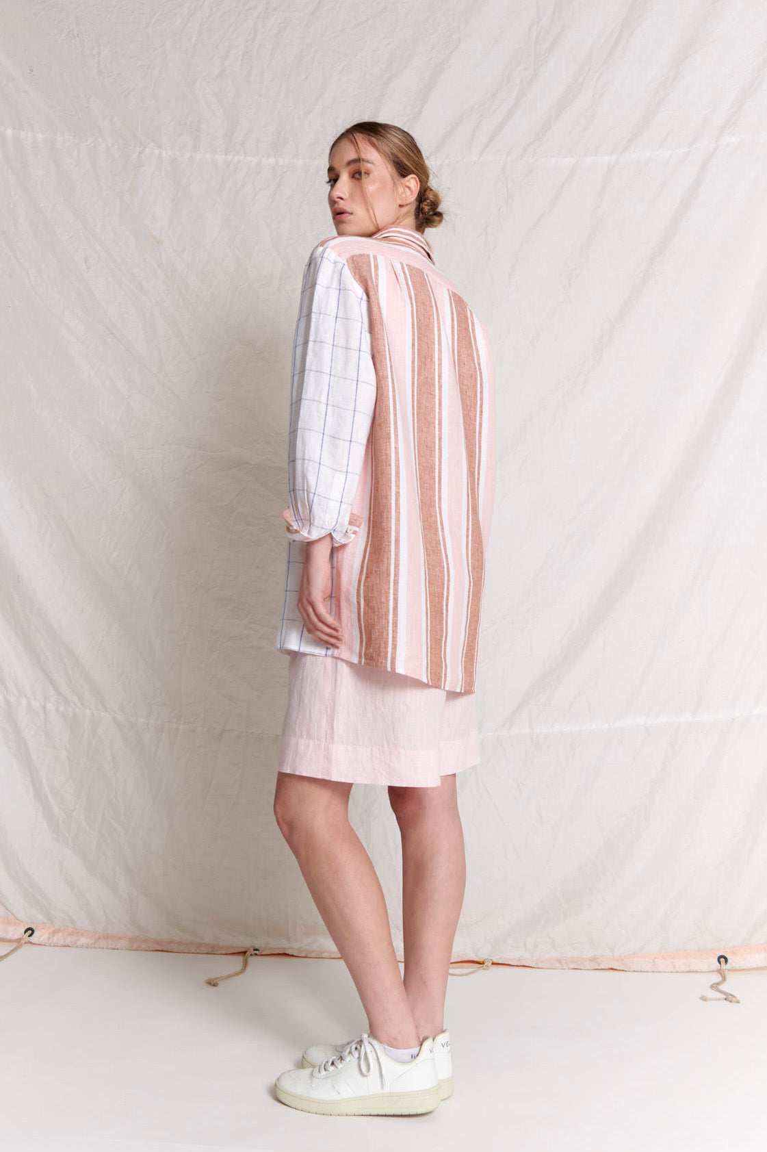 The Handsome Man Shirt Stripe/Plaid - Bronze/Petal