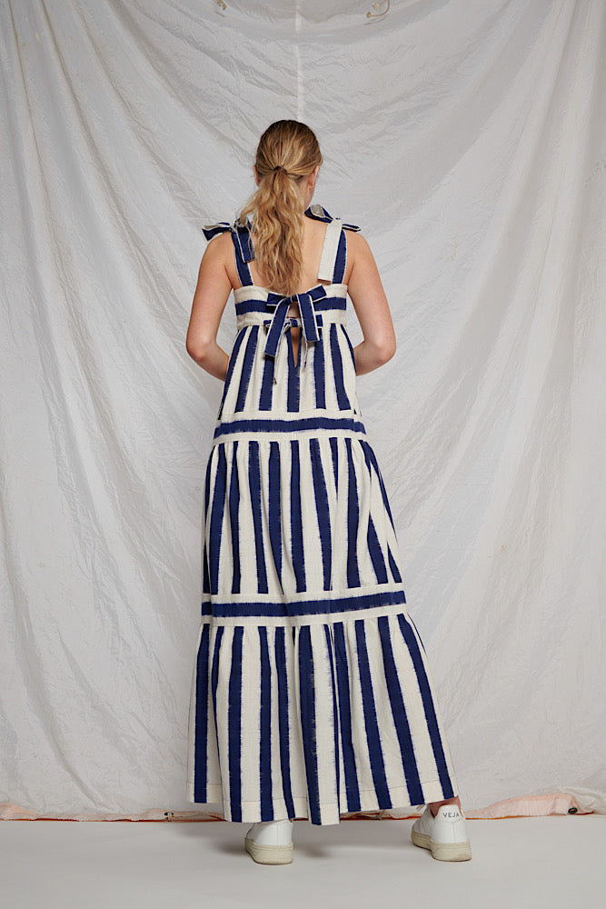 Maira Maxi Dress - Indigo/Cream