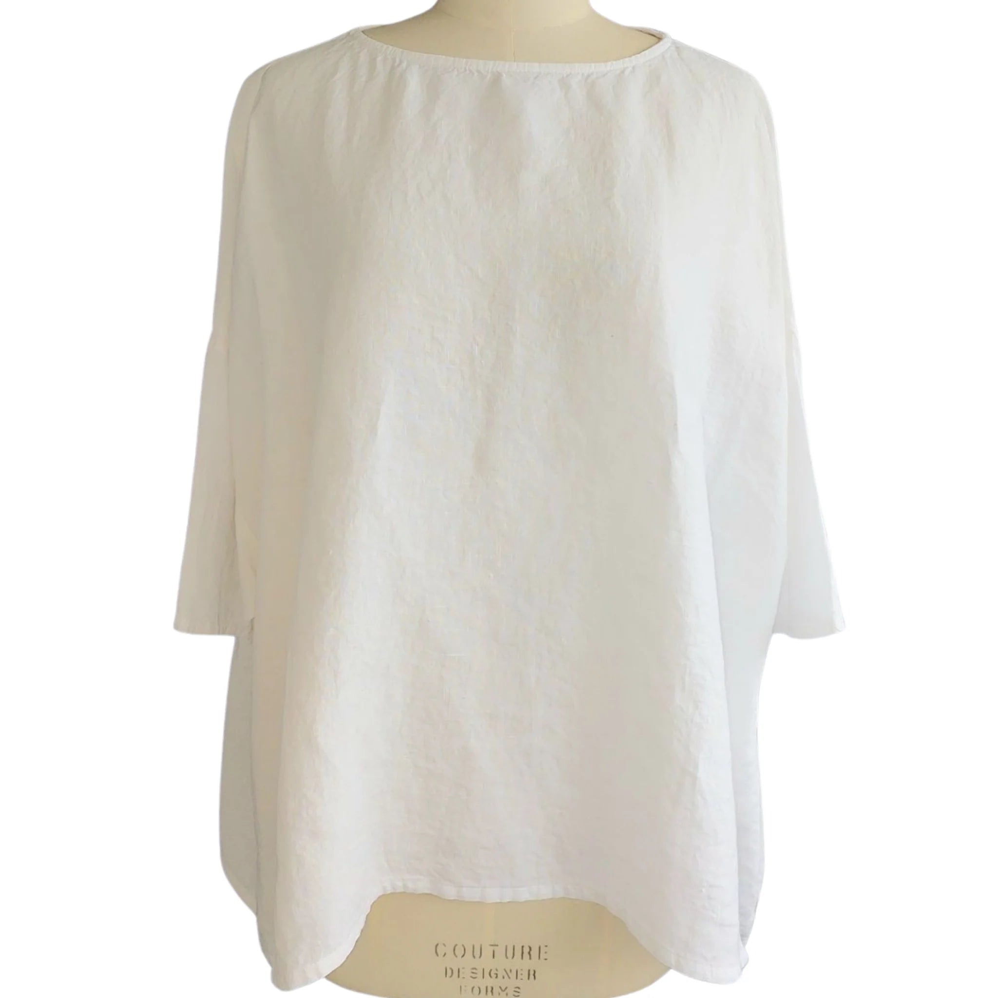 Clara Oversized Linen Tee - White