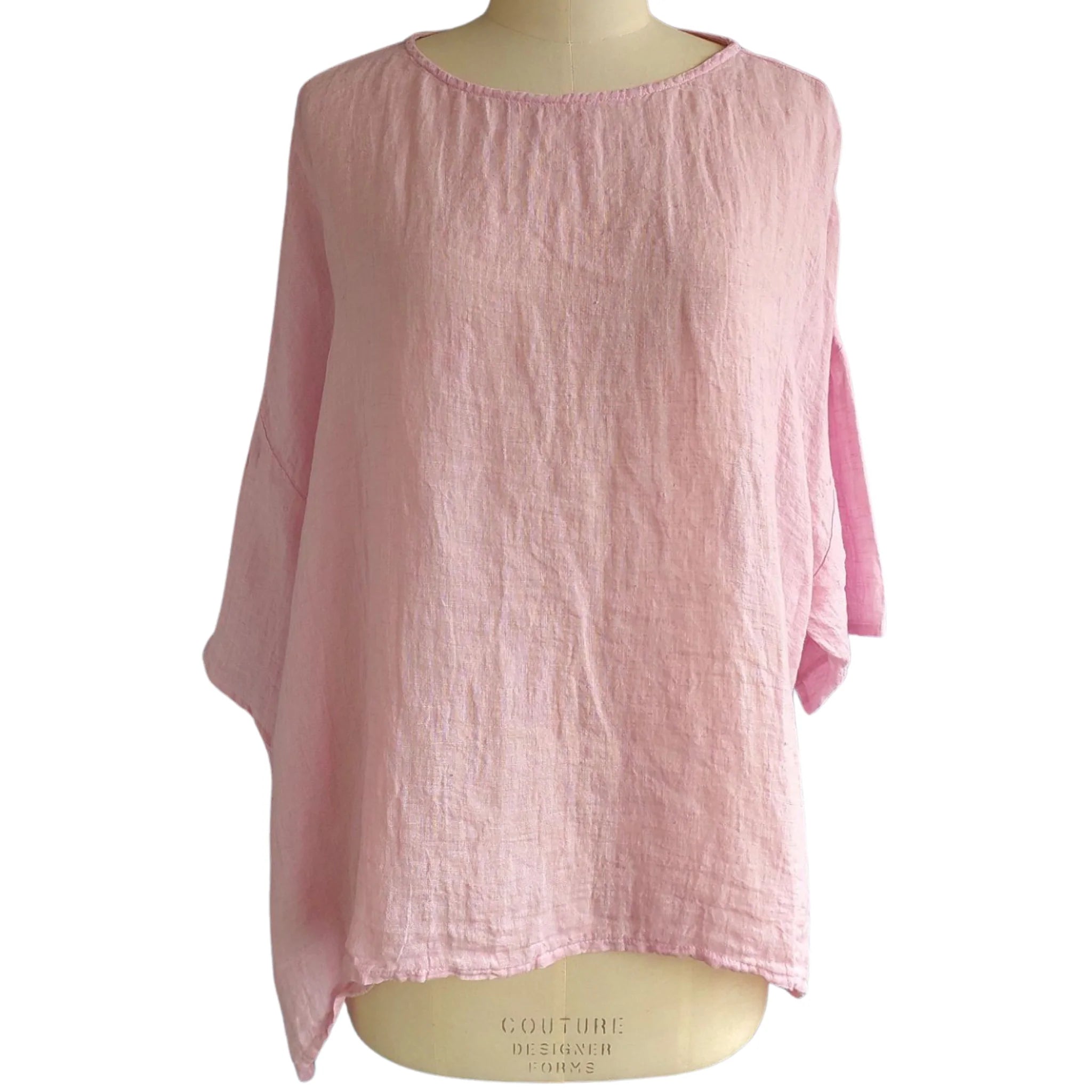 Clara Oversized Linen Gauze Tee - Waterlily