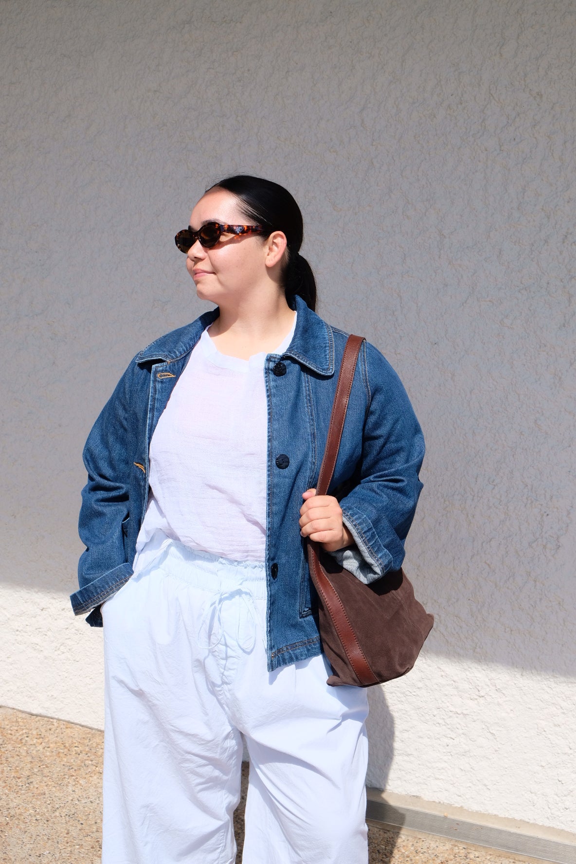 Cropped Pea Jacket - Washed Indigo