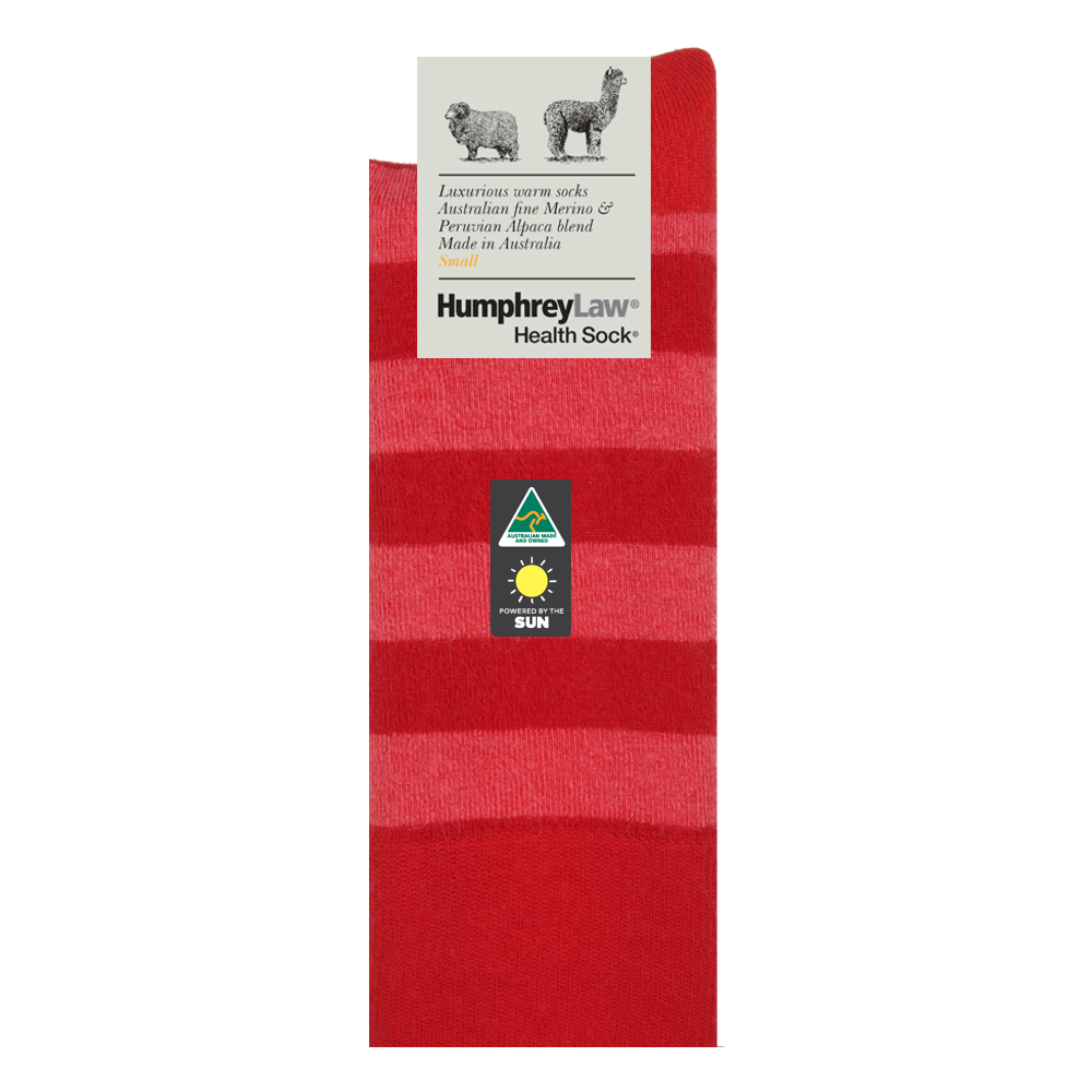 Fine Merino/Baby Alpaca Blend Health Sock - Red