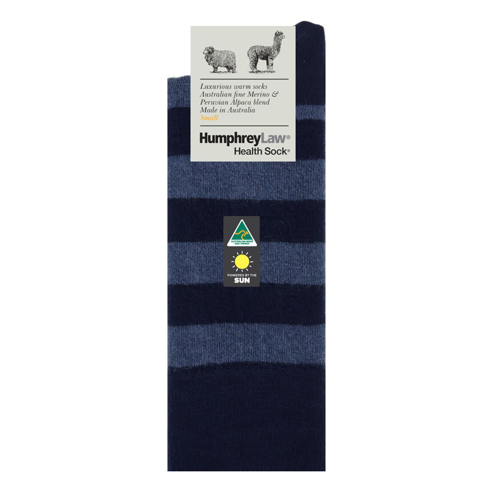 Fine Merino/Baby Alpaca Blend Health Sock - Navy