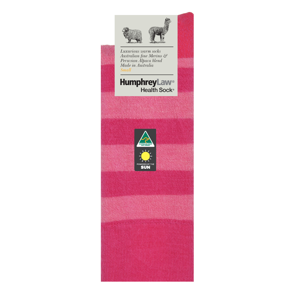 Fine Merino/Baby Alpaca Blend Health Sock - Fuchsia