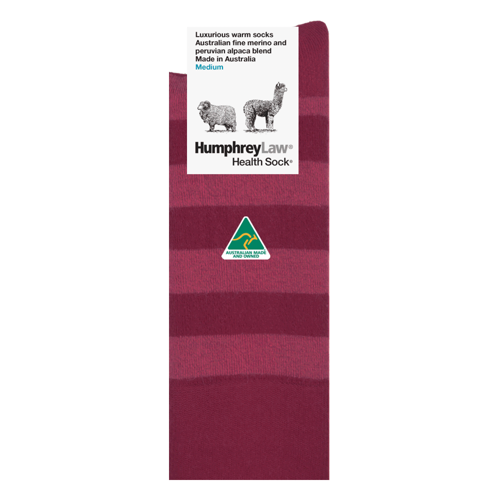 Fine Merino/Baby Alpaca Blend Health Sock - Berry