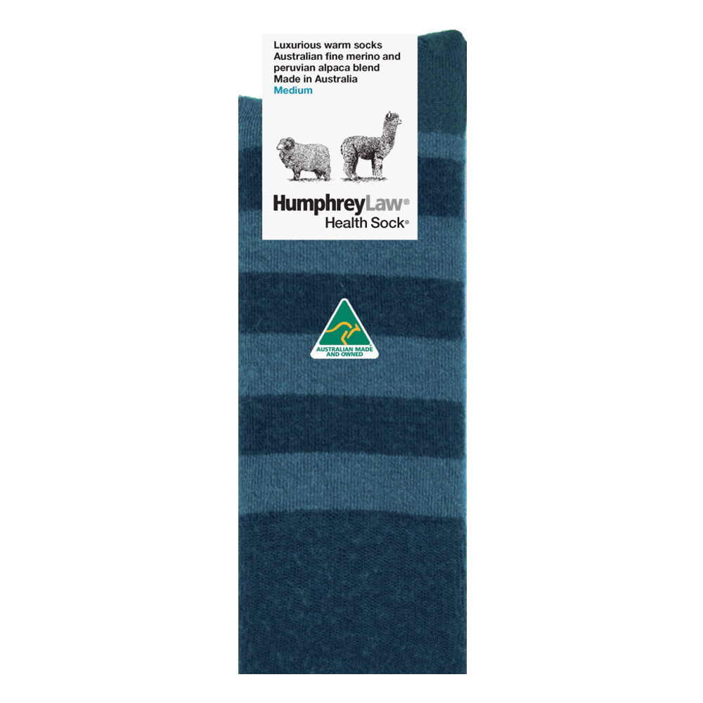 Fine Merino/Baby Alpaca Blend Health Sock - Teal