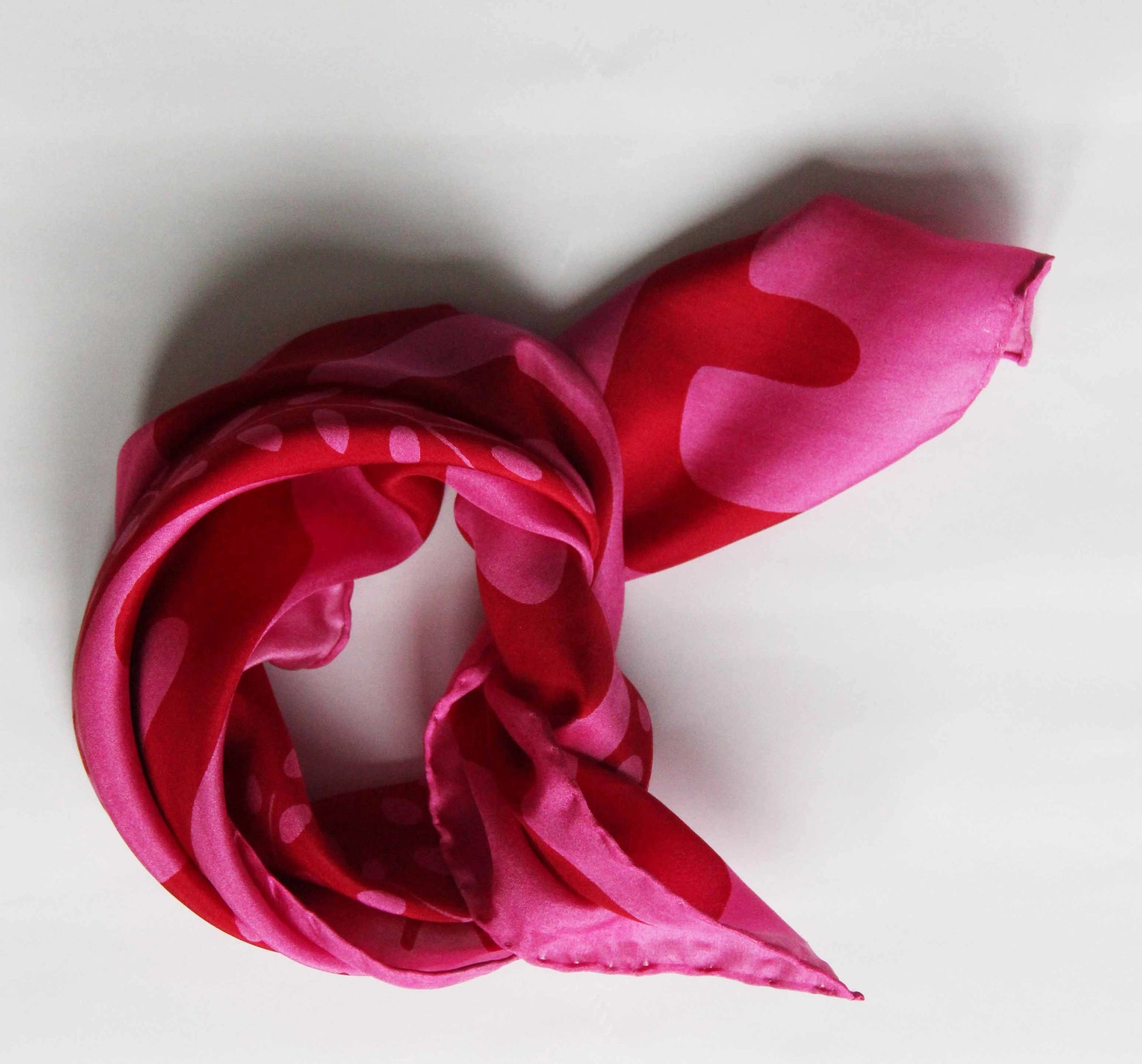 Silk scarf - Peace and Love Fuchsia