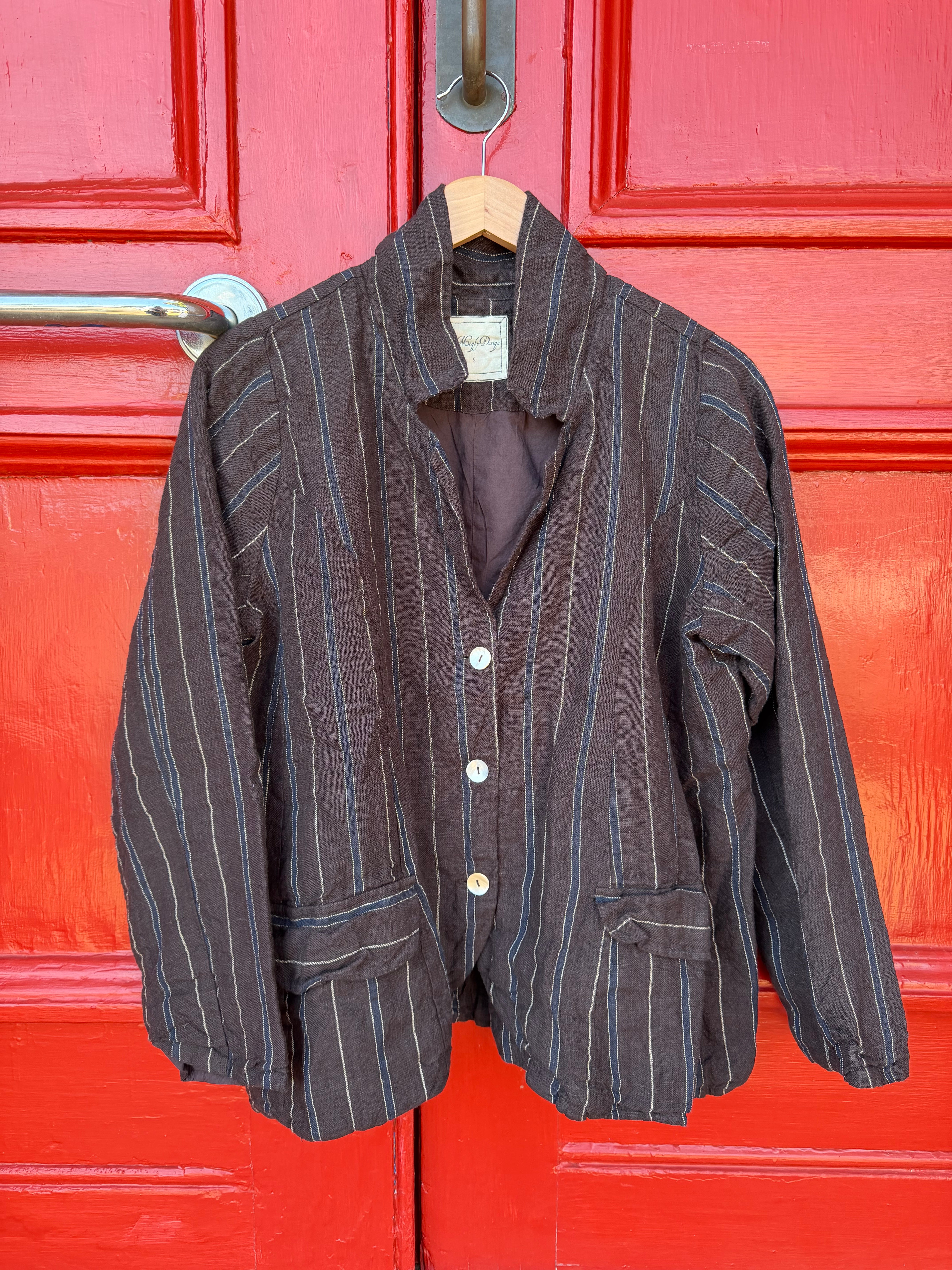 Baridi Jacket - Linen - brown stripe