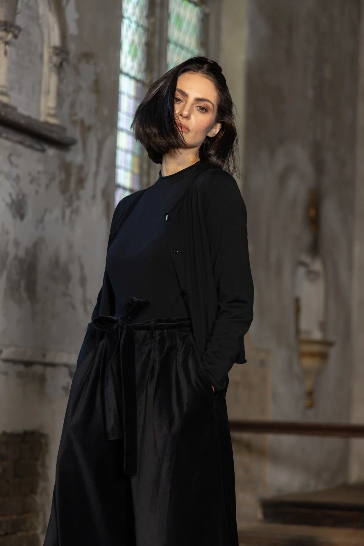Grace Wool Cardigan - Black
