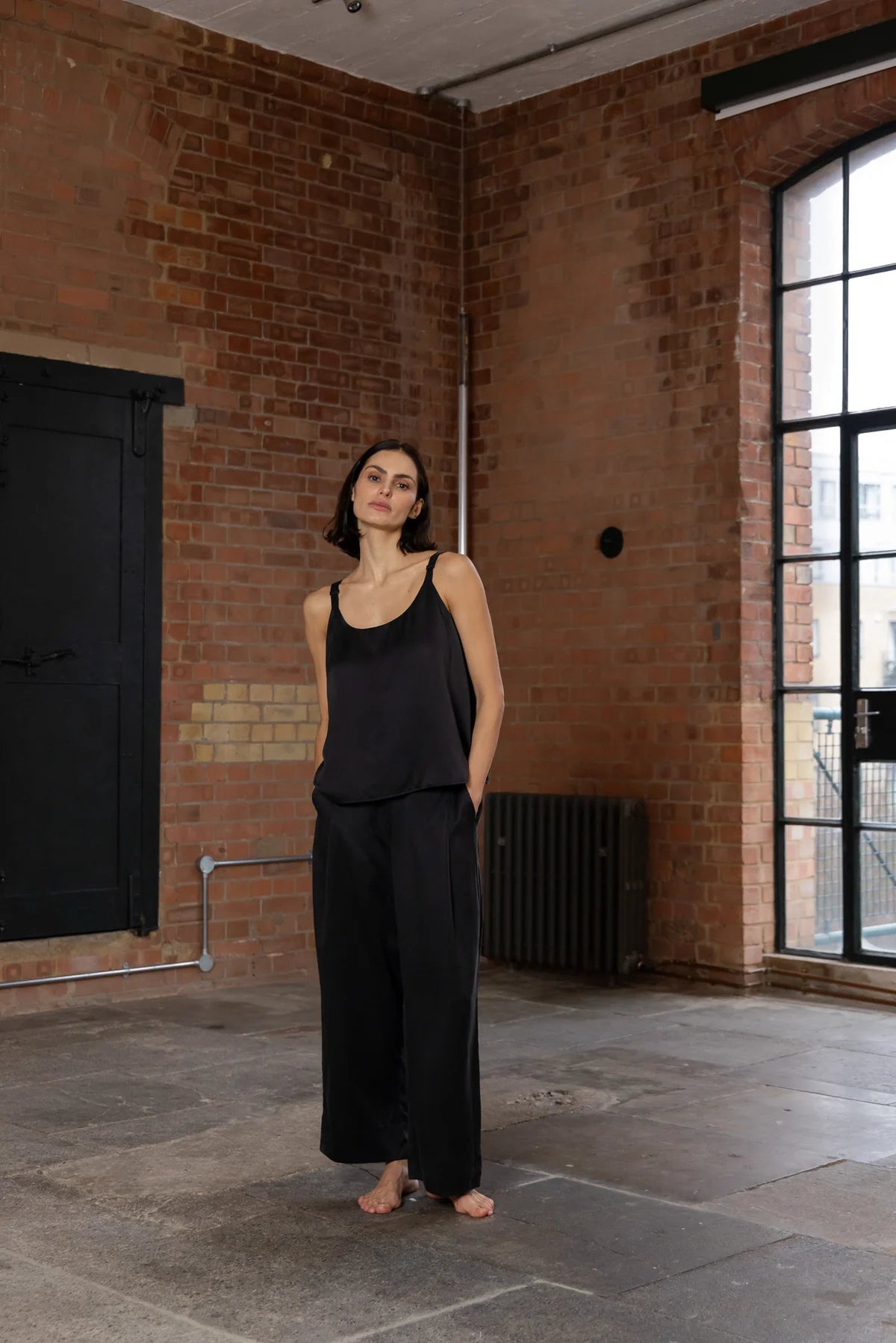 Ida Pant - Silk Satin - Black