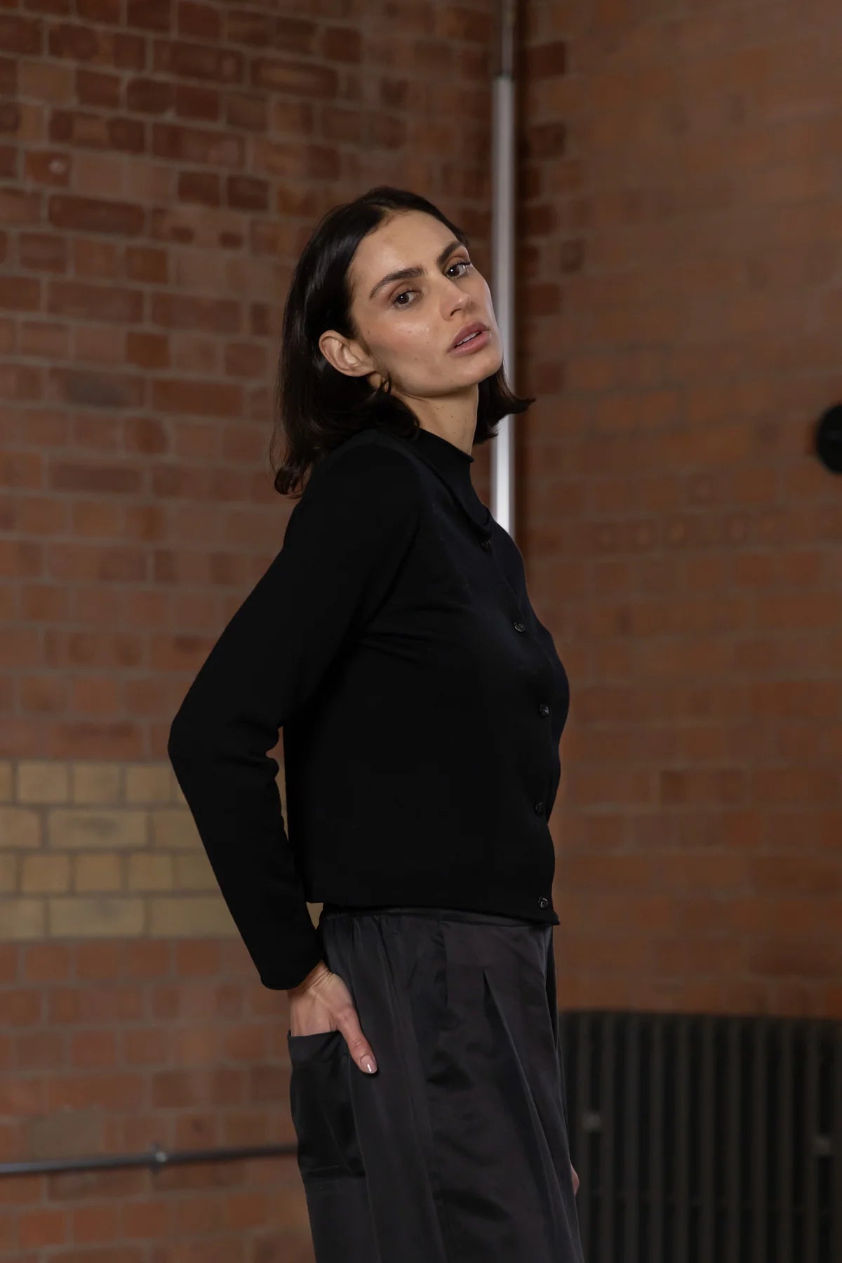 Grace Wool Cardigan - Black