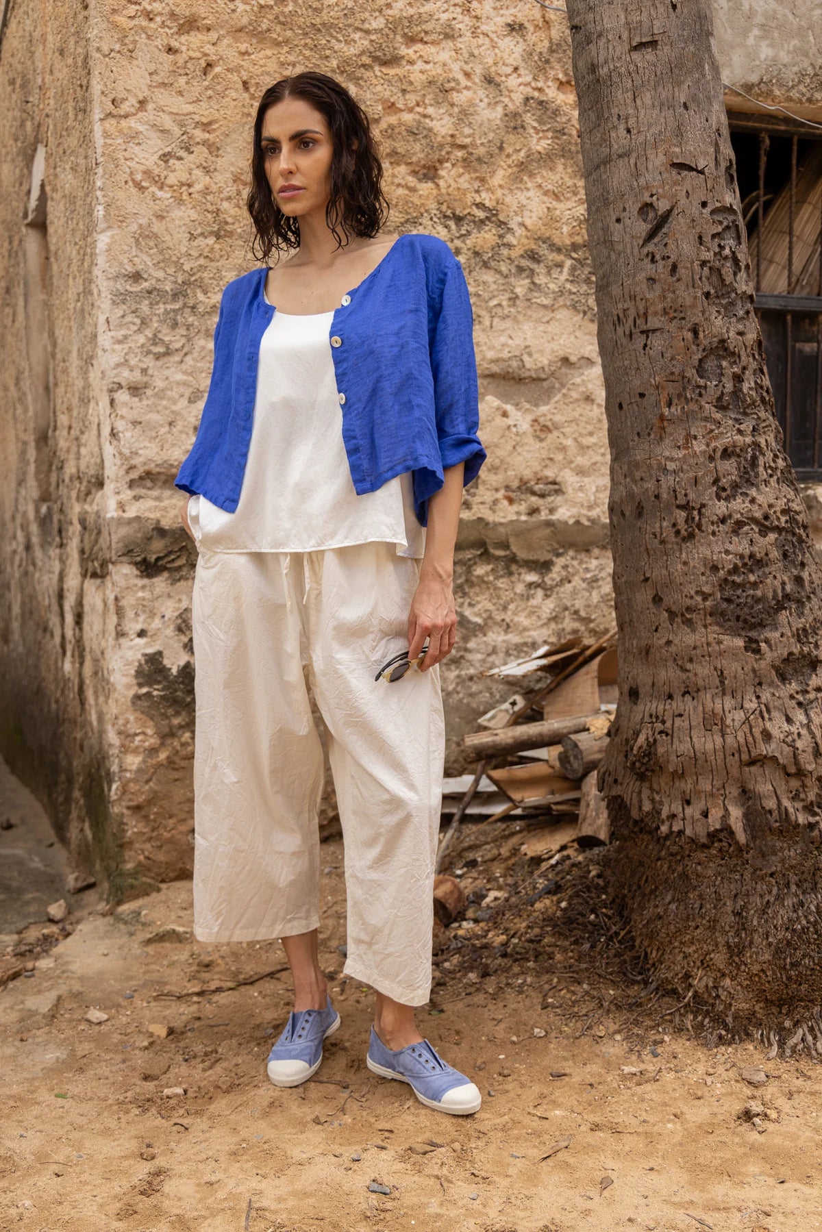 Doto Jacket - Gauze Linen - Cobalt