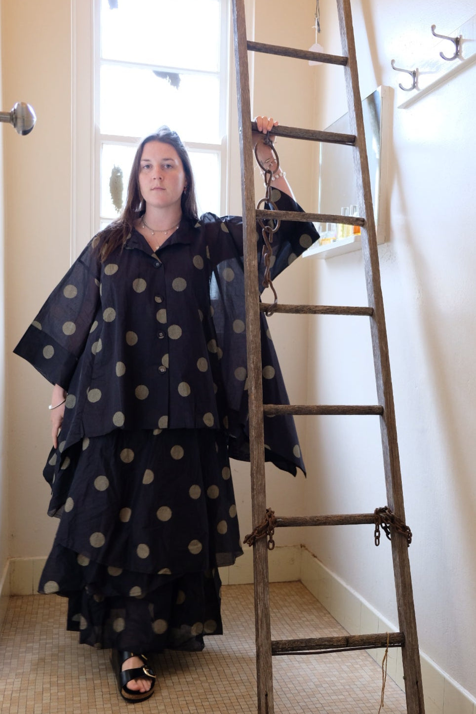 Dotto Duster Jacket - Cotton Organdy Black