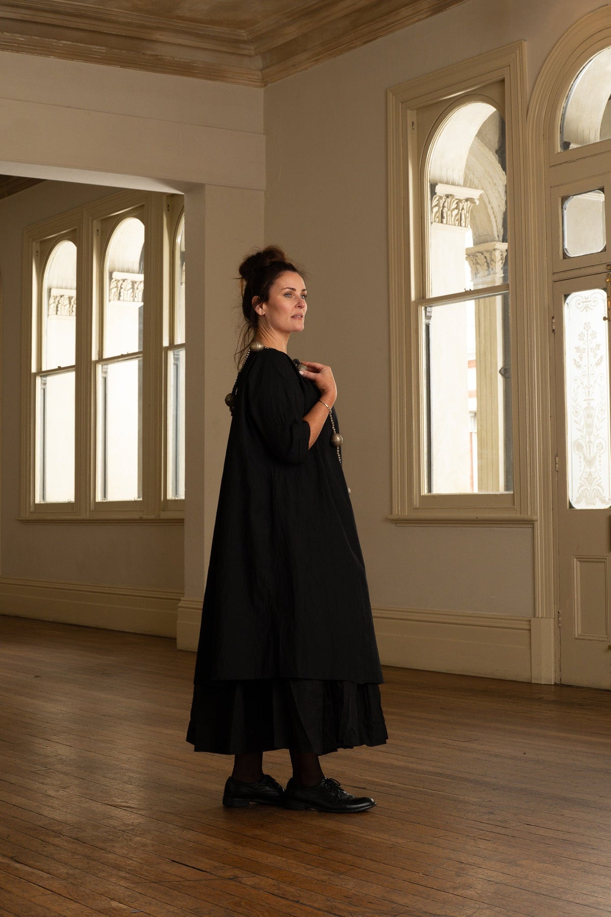 Manon Dress - Paper Cotton black