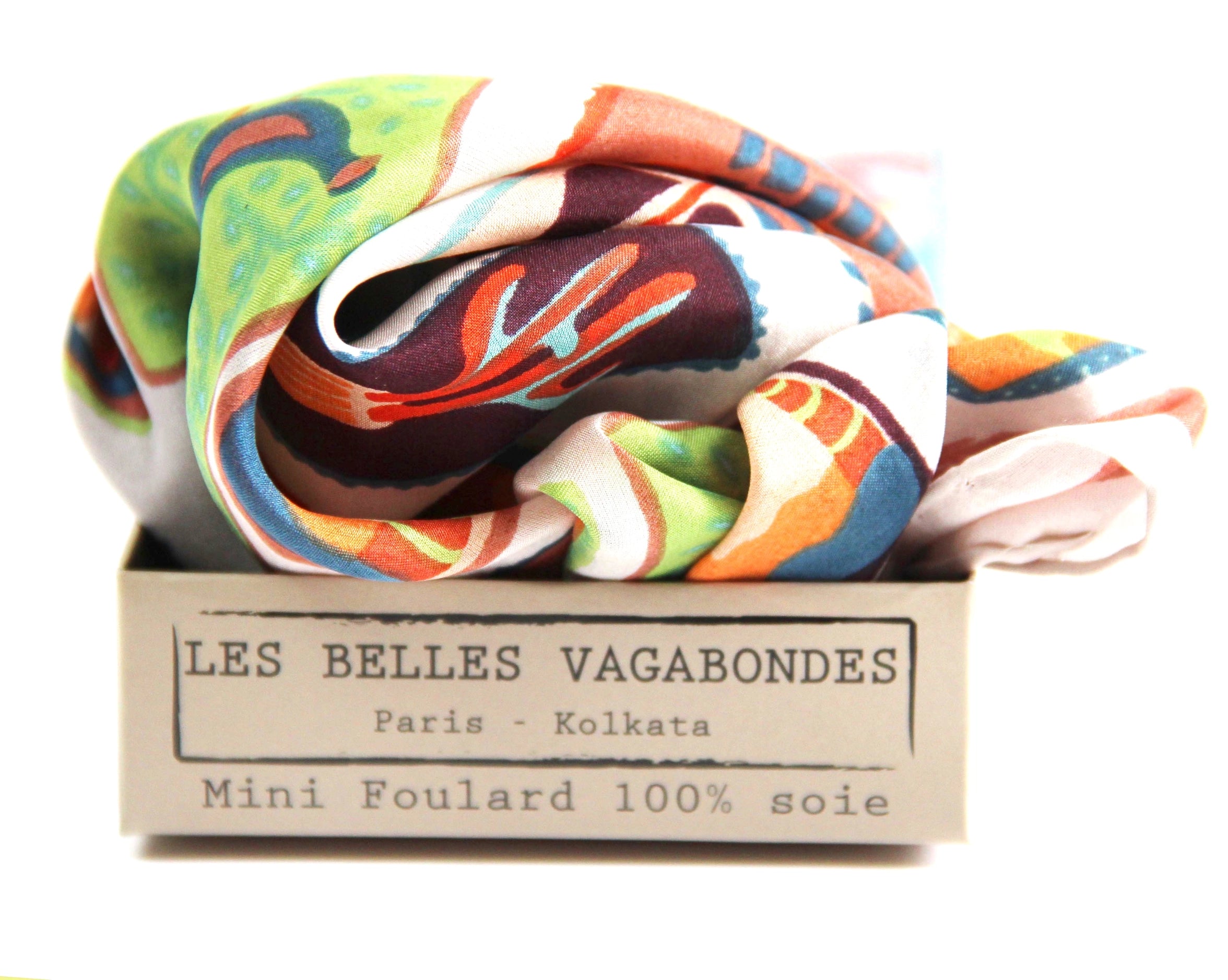 Silk scarf - Mini Orange Postcard