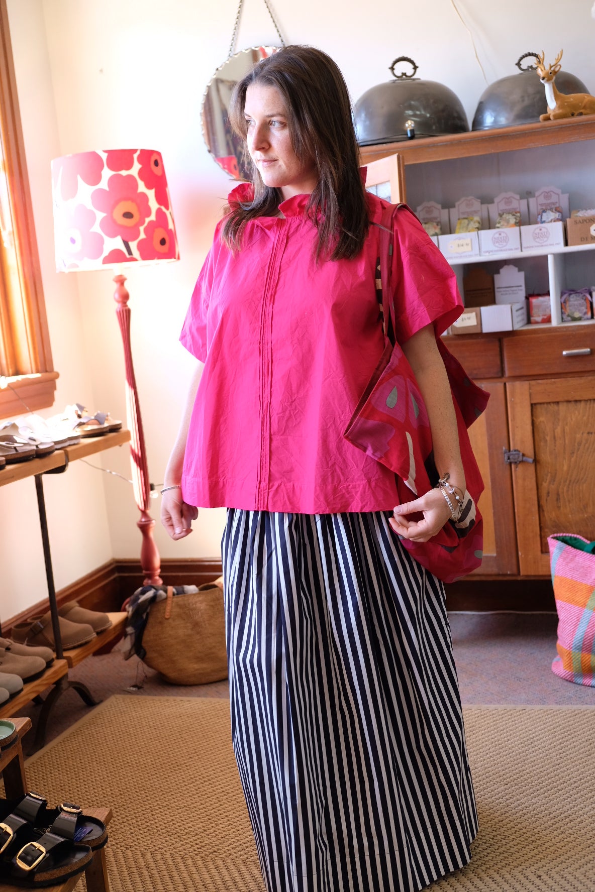 Mia Top - Cotton Poplin - Fuchsia