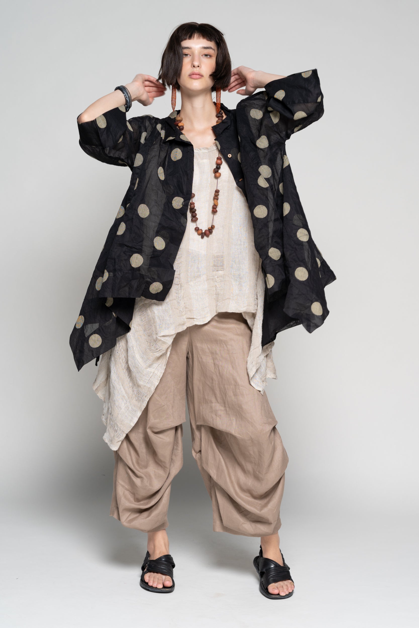 Dotto Duster Jacket - Cotton Organdy Black