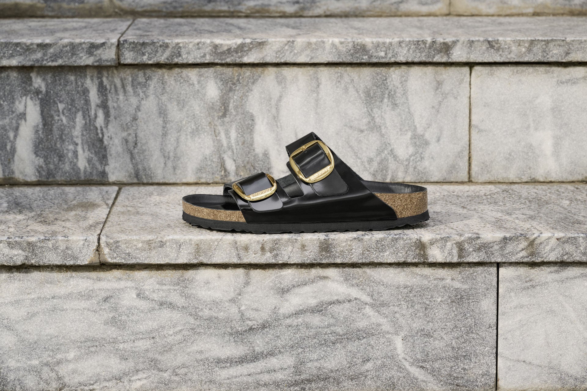 Arizona Big Buckle High Shine Black Natural Leather Patent