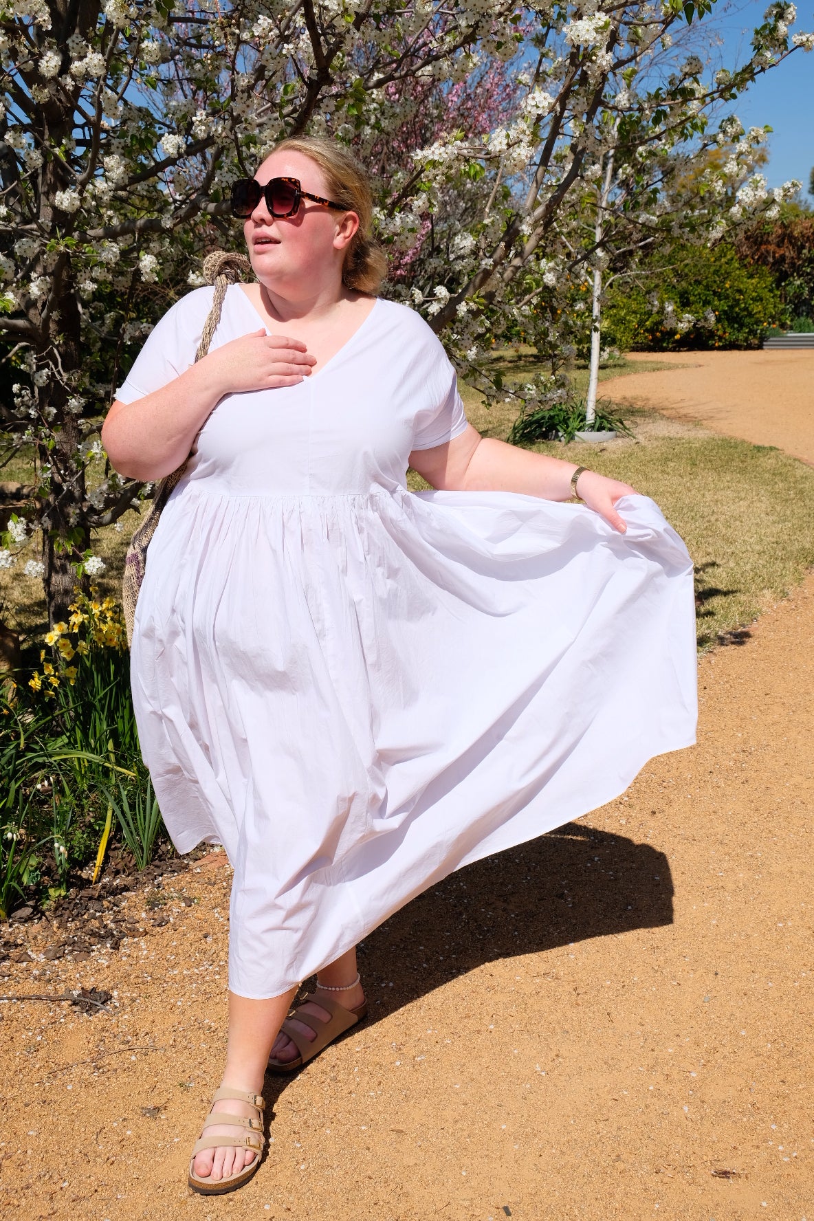 Flossie Dress Cotton Poplin - White