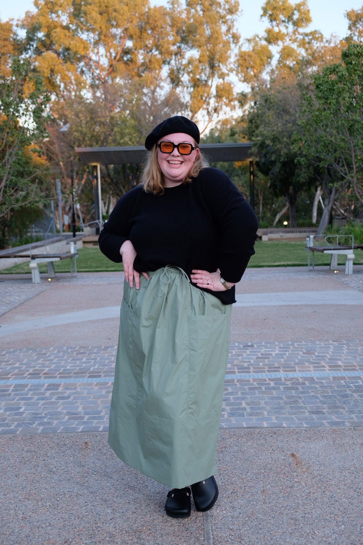 Ulla Skirt - Willow Green Poplin