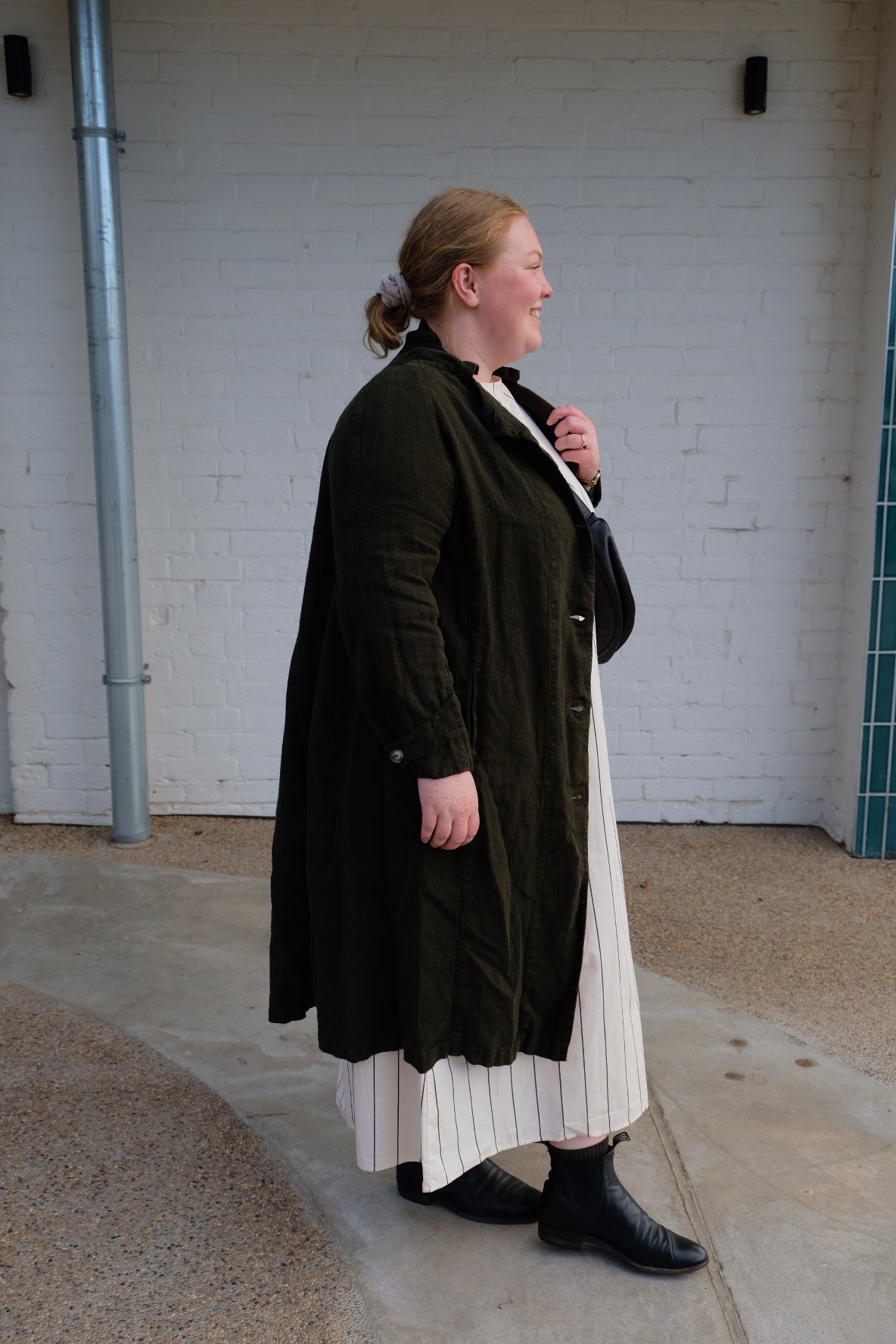 1915 Unisex Duster Jacket - Thick Linen - Seaweed