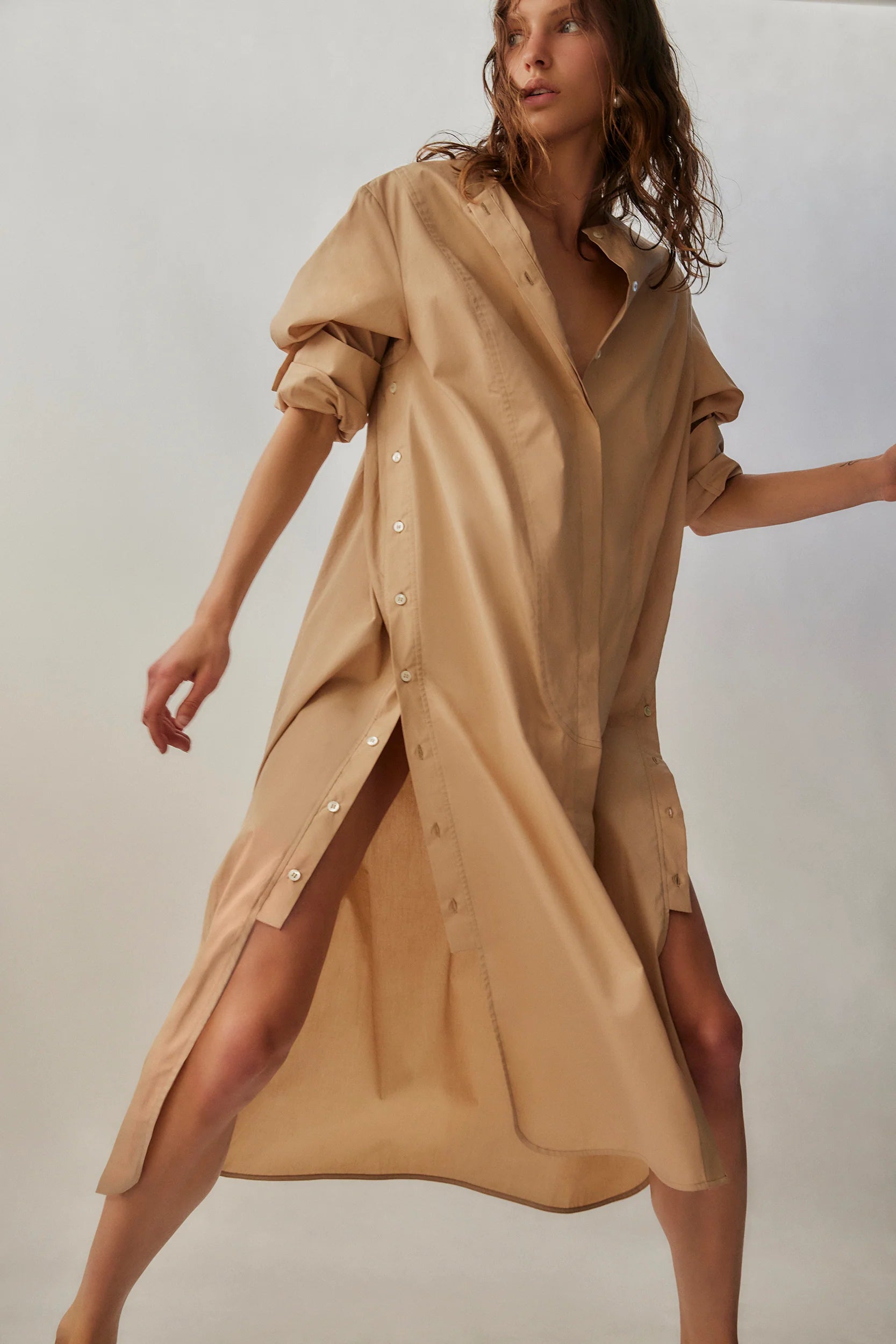 Celine Dress | Sand Poplin