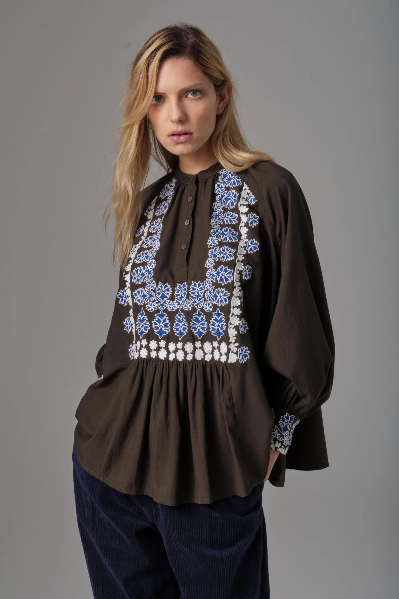 Willow Embroidered Smock Blouse