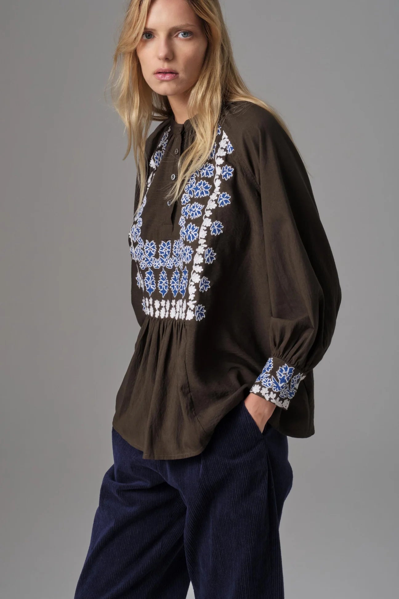 Willow Embroidered Smock Blouse