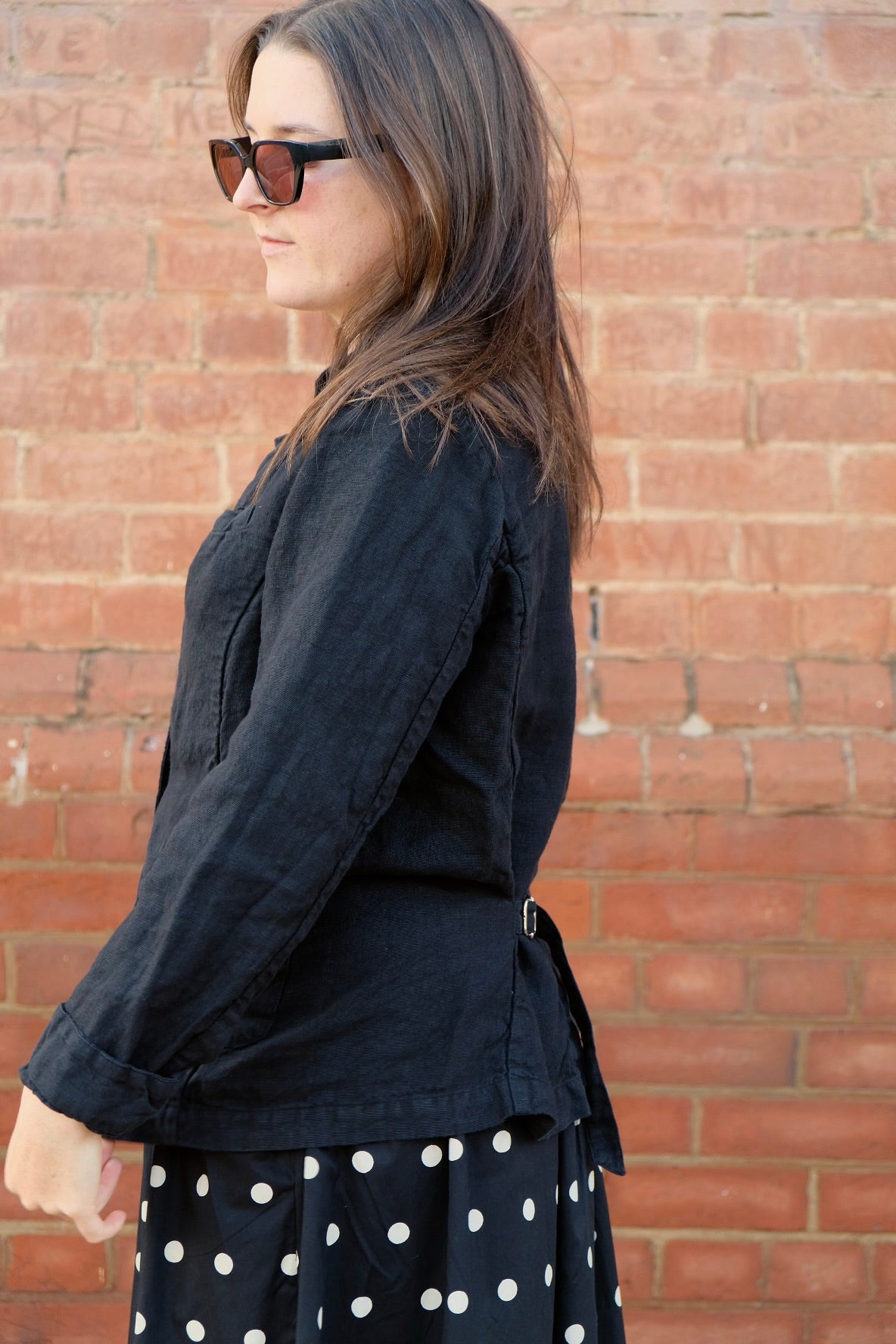 Lila Fitted Blazer - European Linen - Black