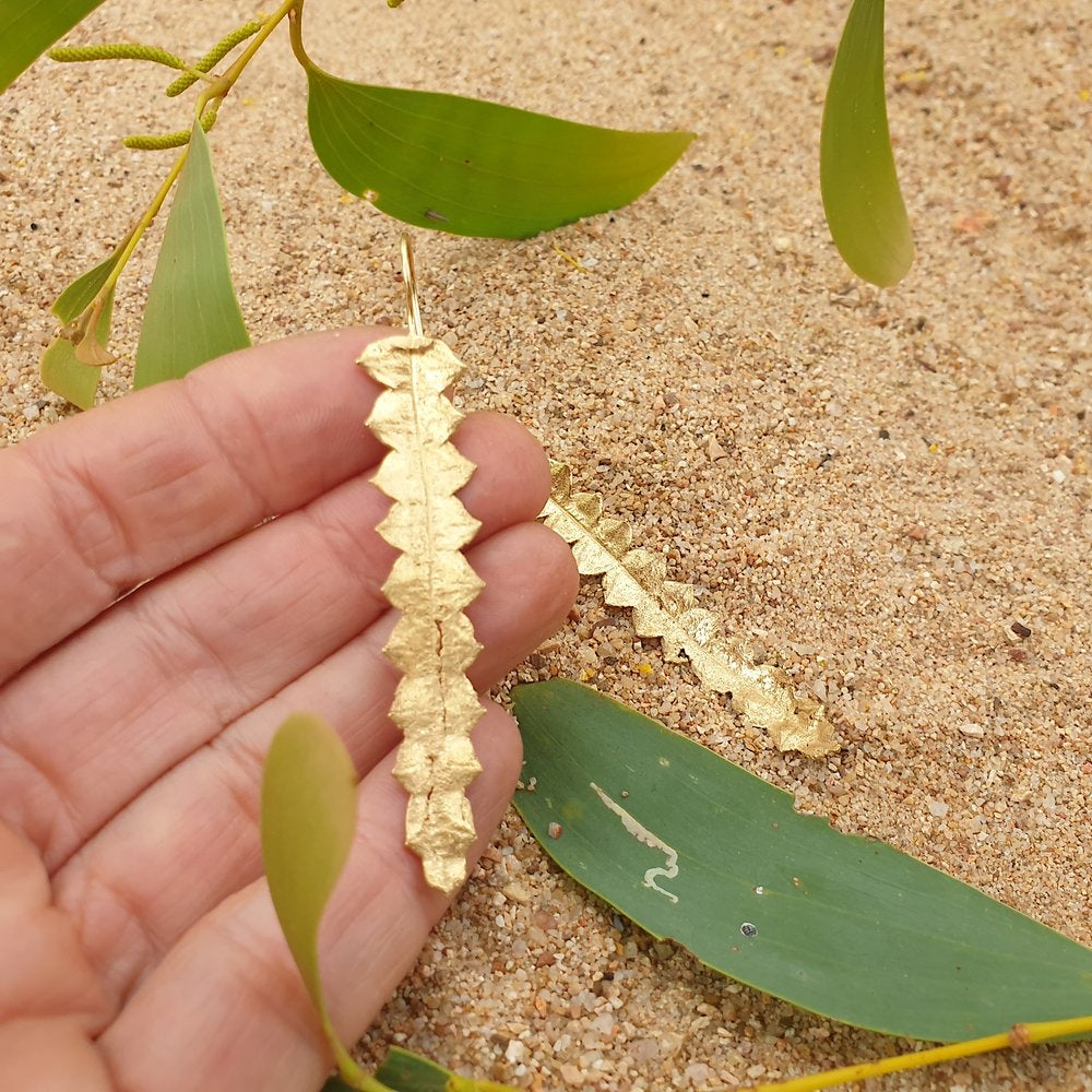 Botanical earrings - in the wild - banksia - gold