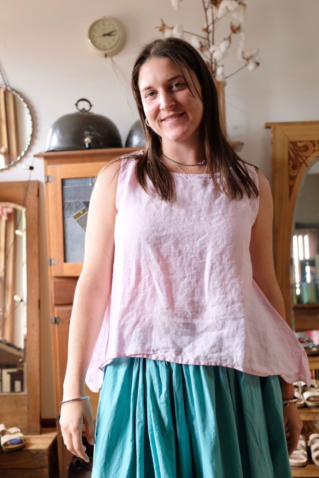 Taji Top - Linen - Pink
