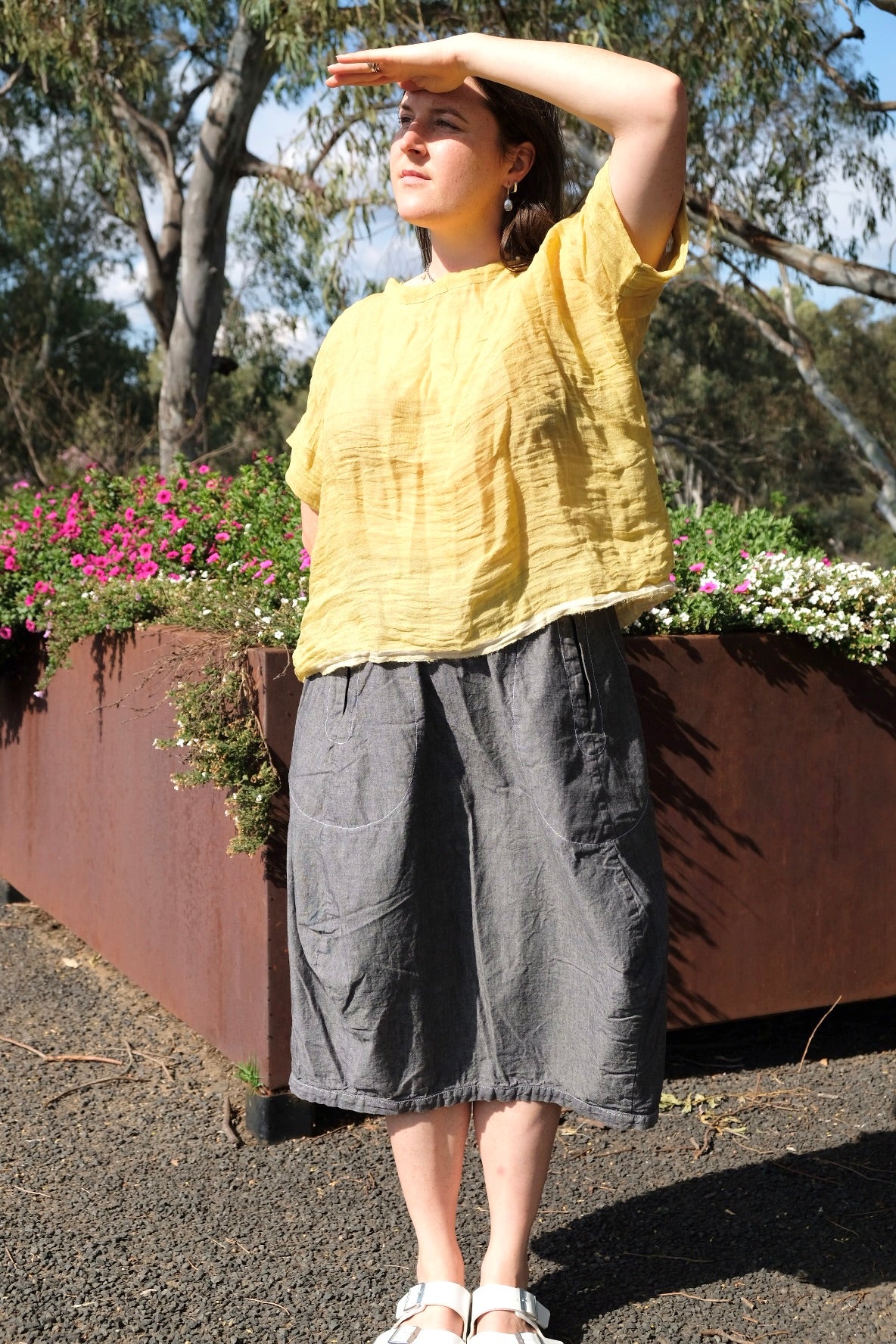 Linen Gauze Tee - Dijon