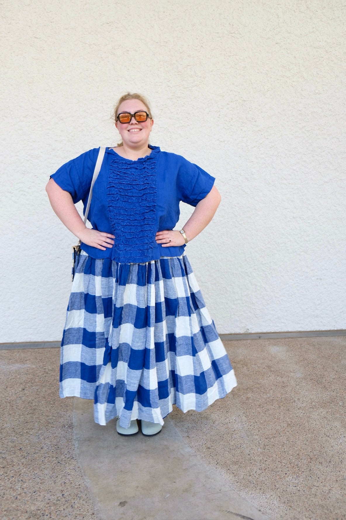 Jua Top - Linen - cobalt