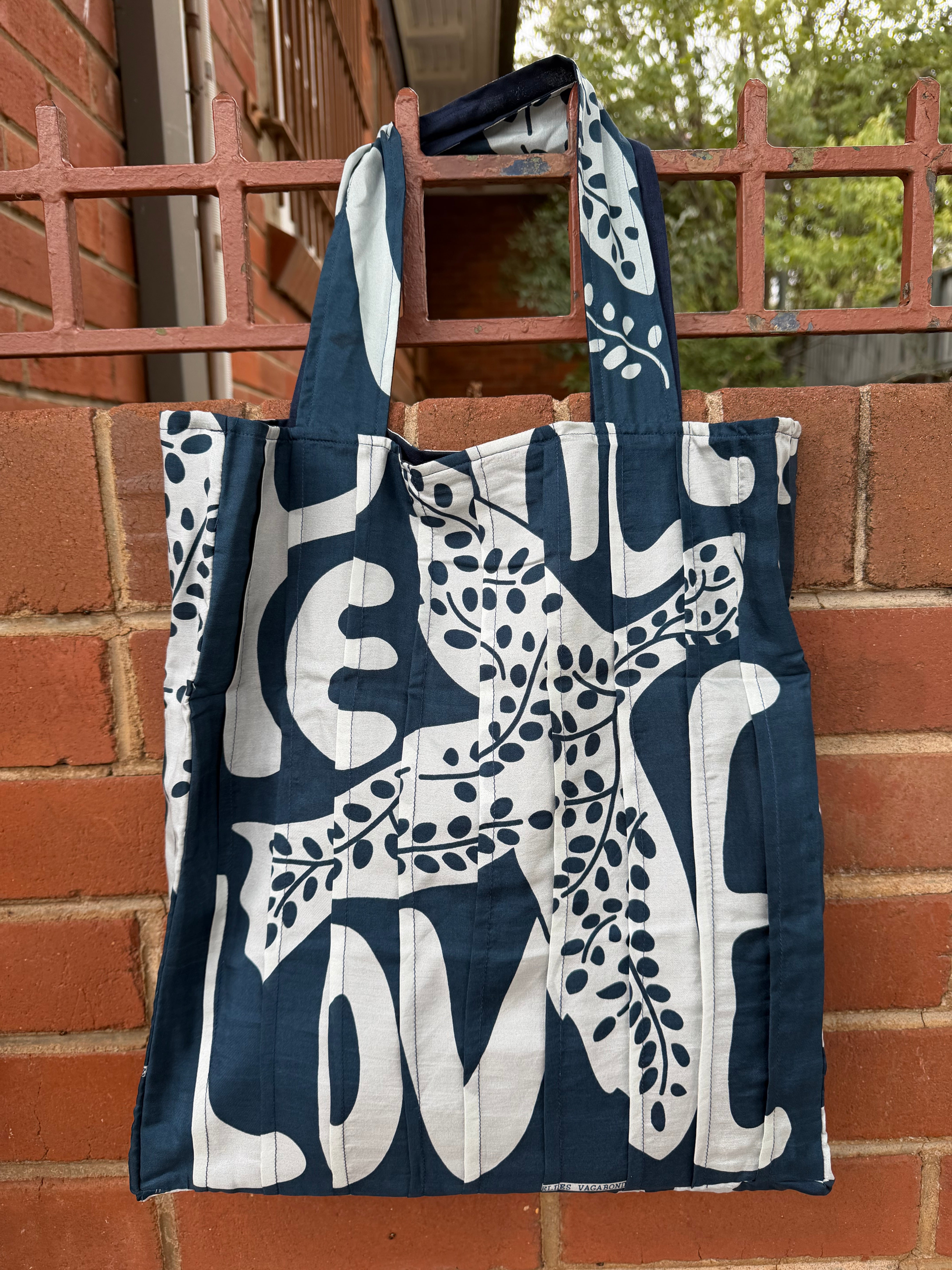 Peace and Love Marine Silk Musette Bag
