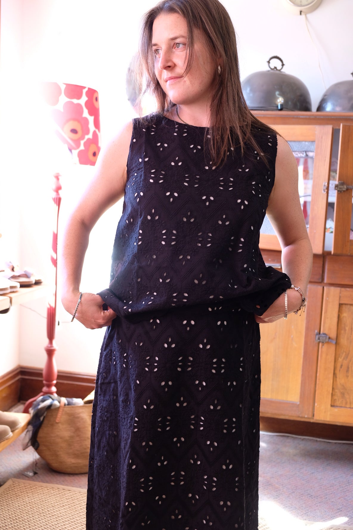 Lace Singlet - Black