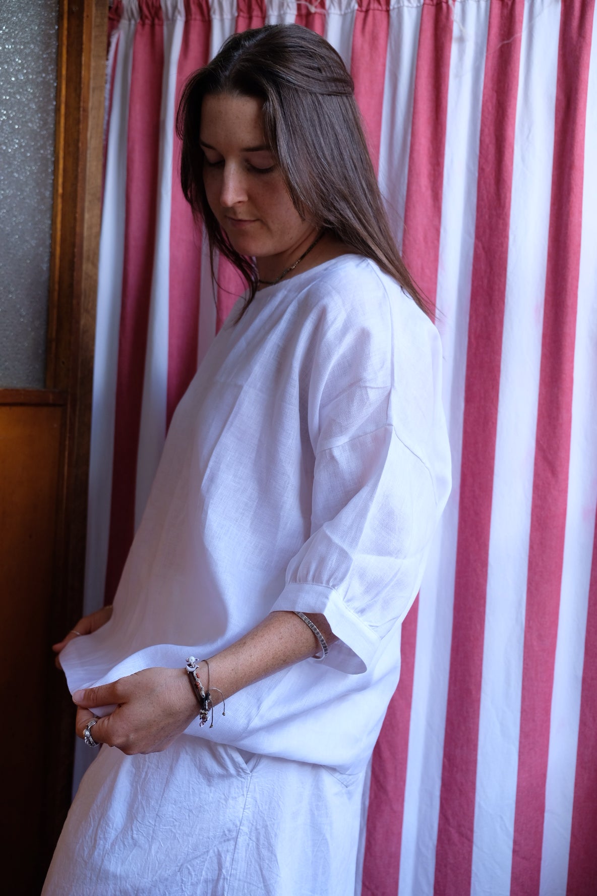 Jane top - white linen