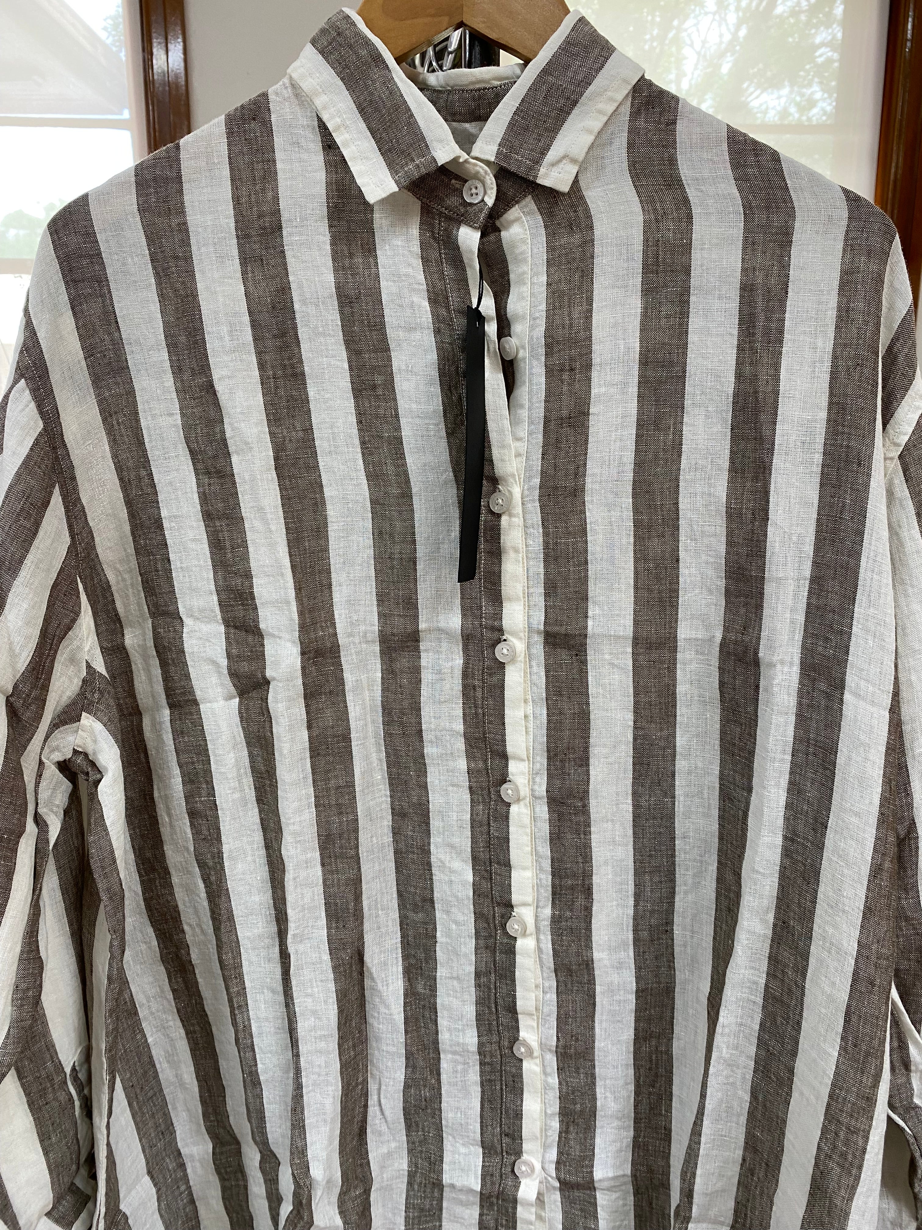 Kimi Striped Shirt Brown
