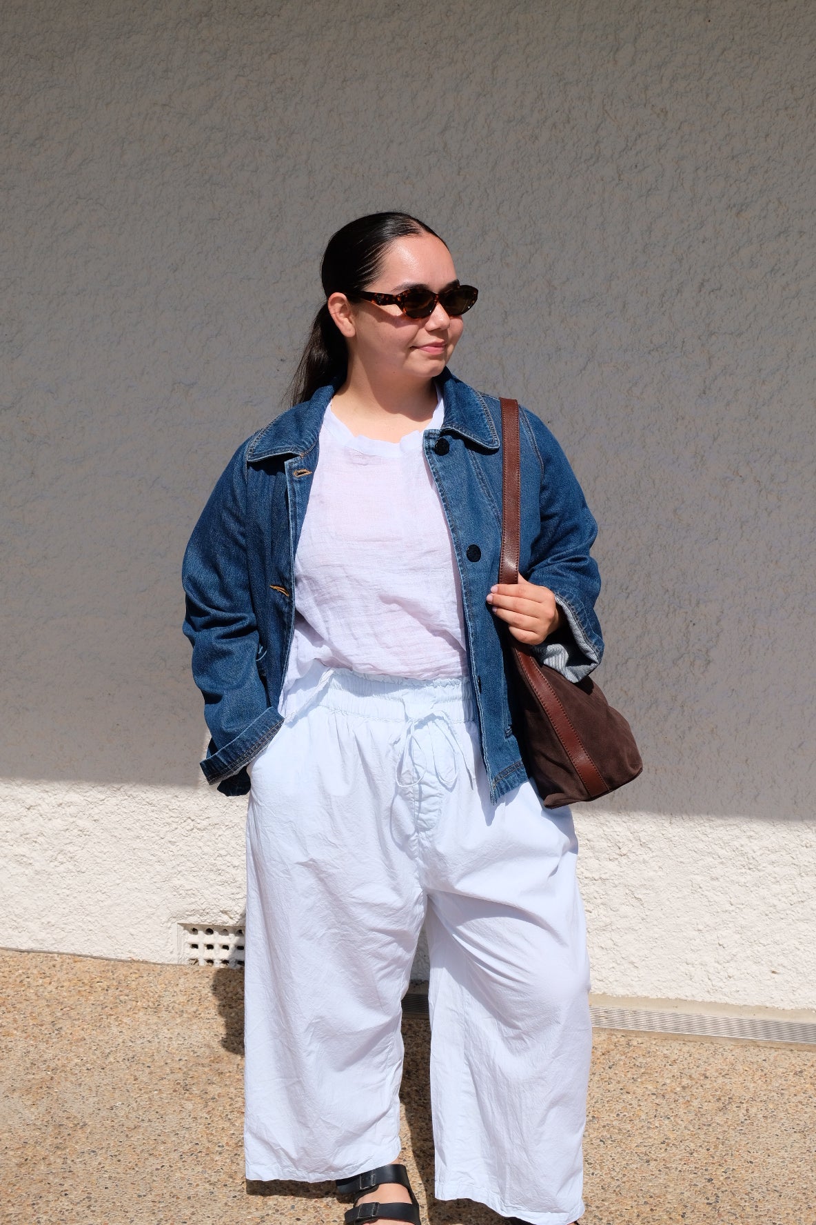 Cropped Pea Jacket - Washed Indigo