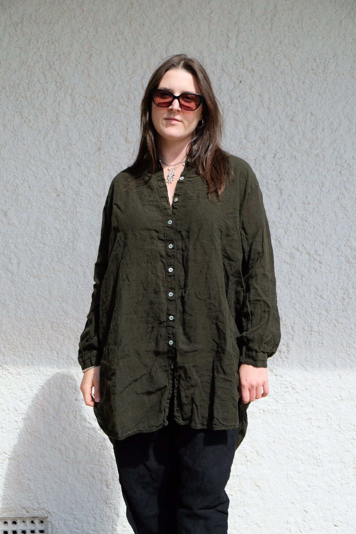 Manon Tunic - Classic Linen - Seaweed