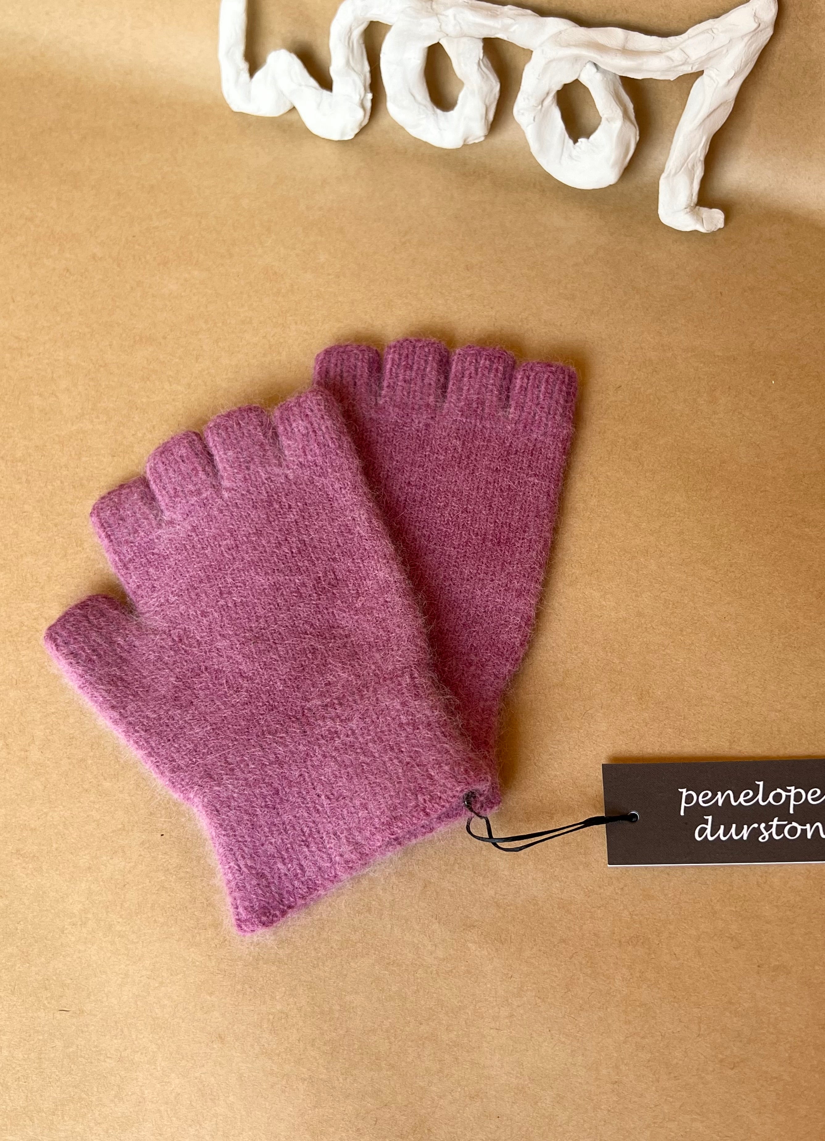 Angora/Lambswool Fingerless Gloves Small Length Cuff