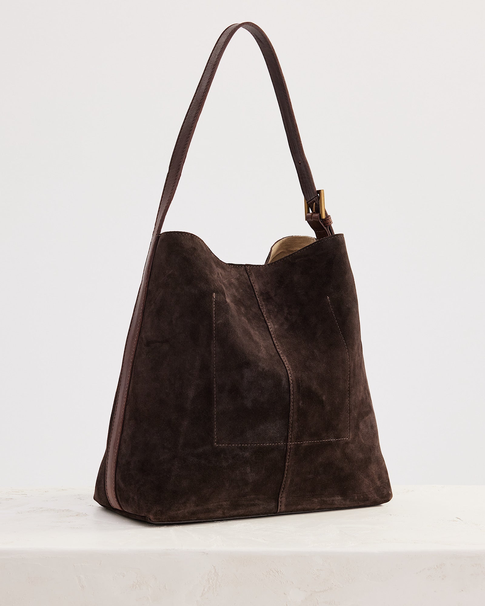 Suede Cabas Chocolate