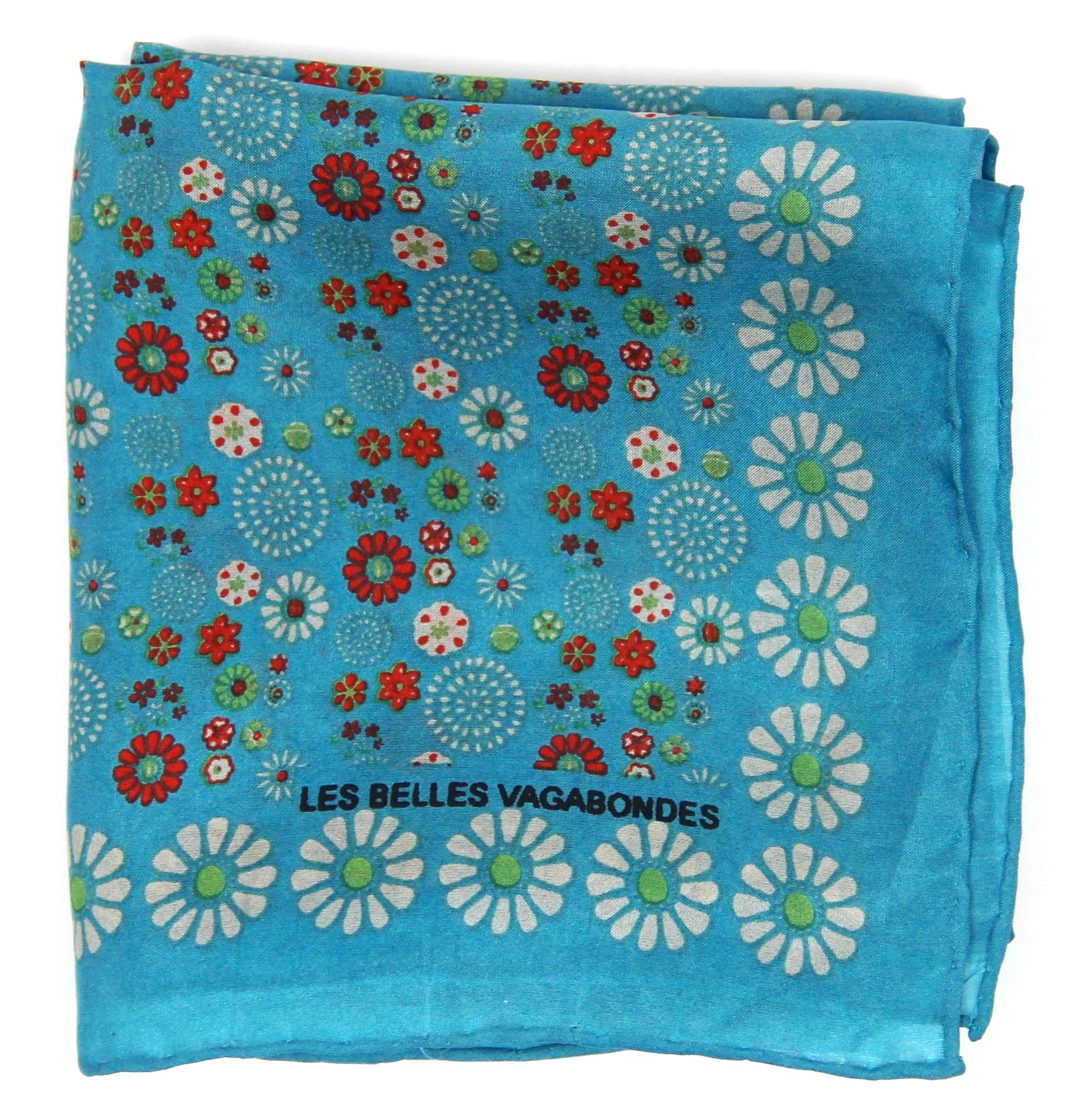 Silk scarf - Mini Hanami Turquoise