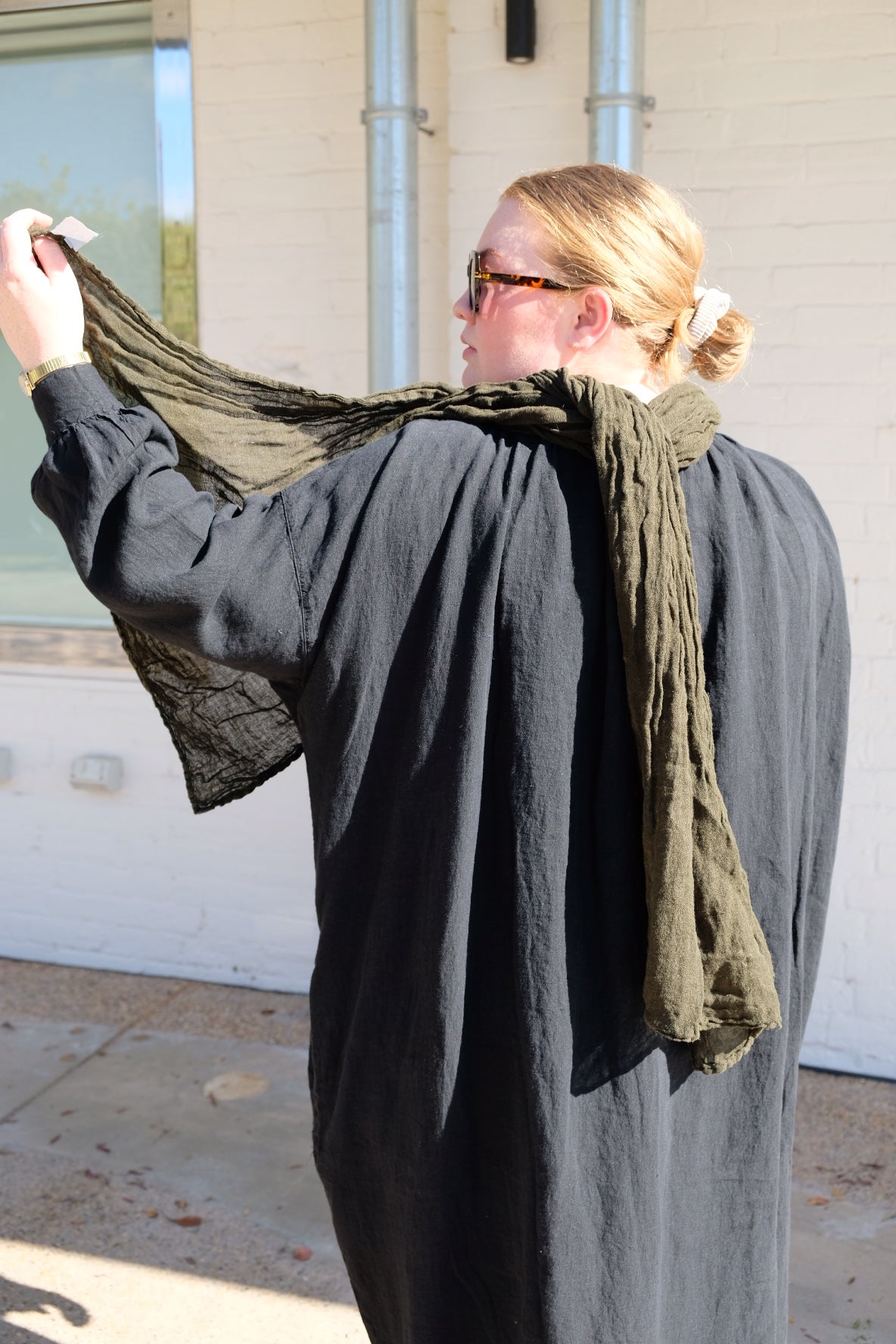 Soft Classic Scarf - Soft Linen Gauze - Seaweed