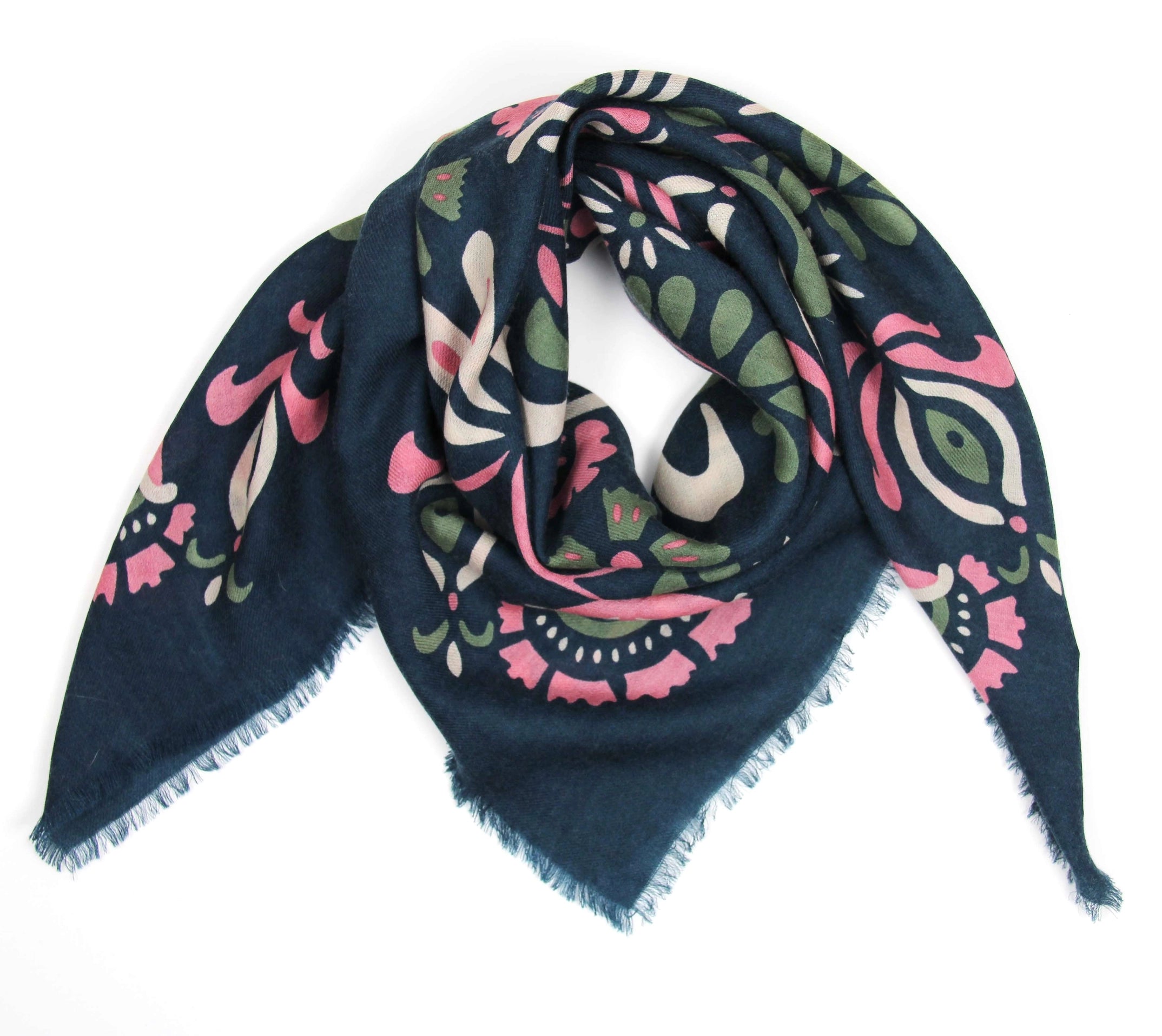 Tatiana Marine wool scarf