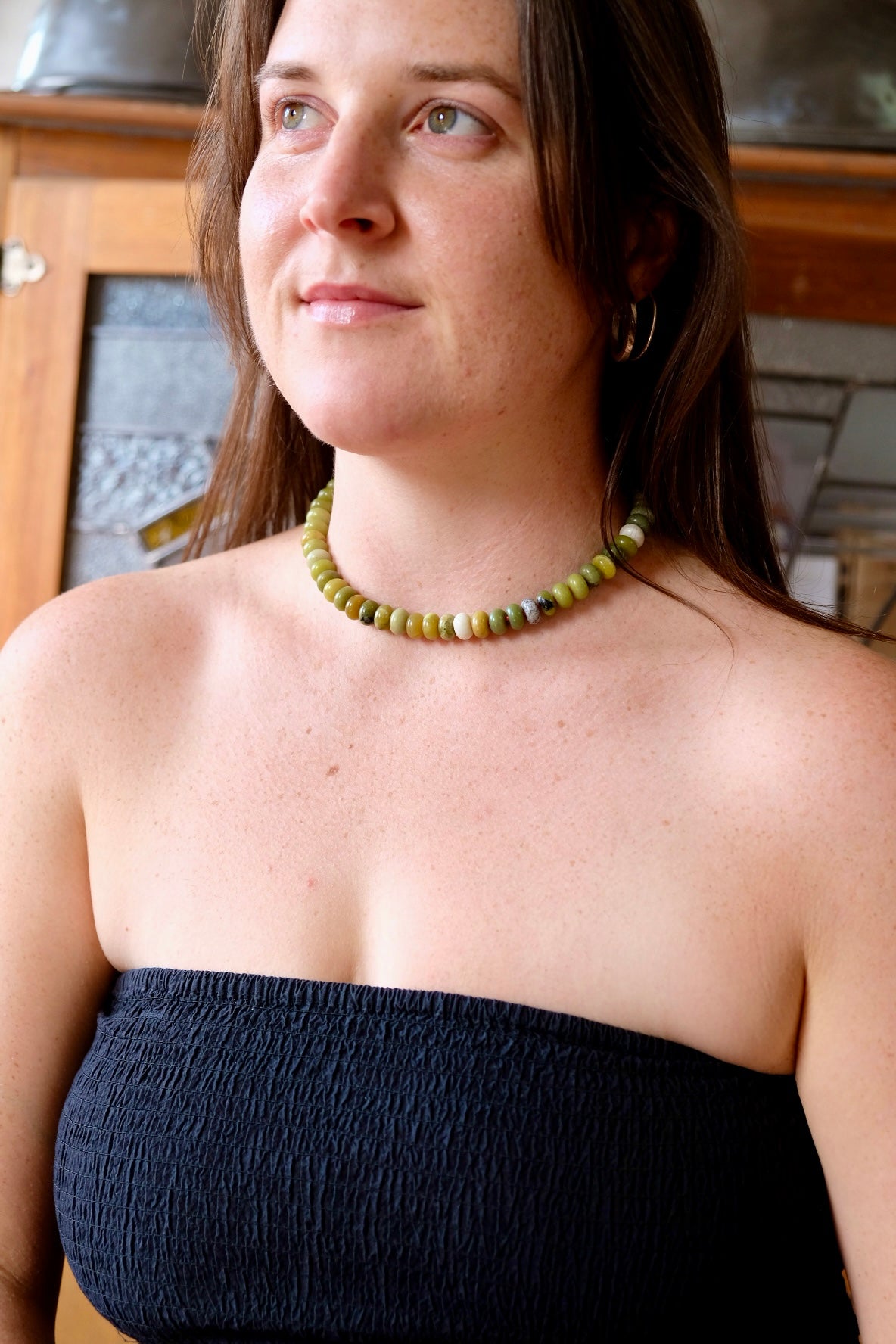 Chunky strand - nephrite jade