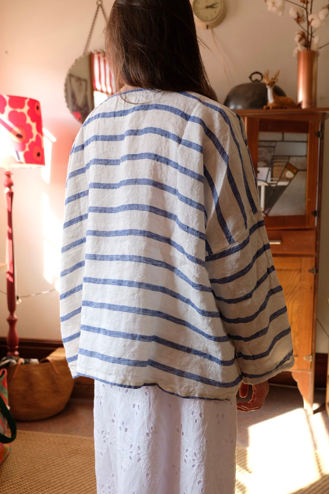 Saba Top - Linen - Nautical Stripe