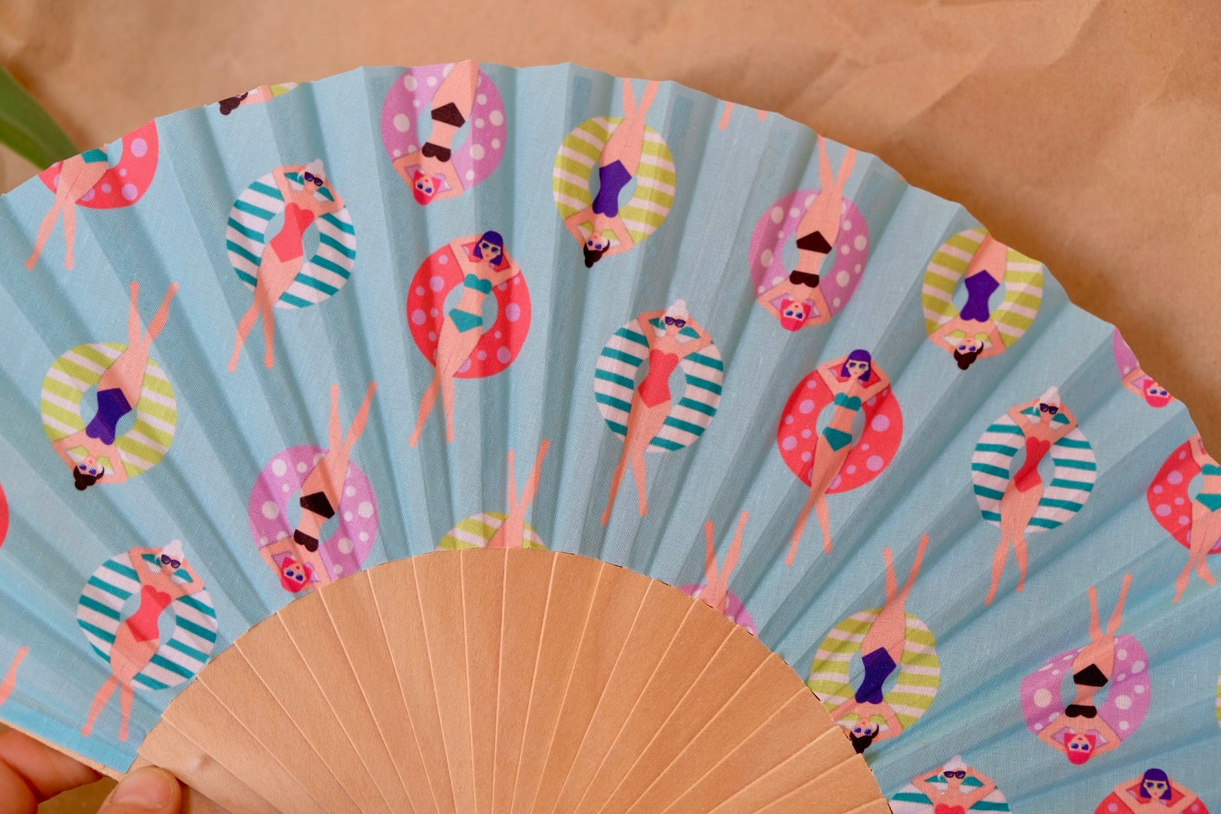 Folding Hand Fan - Swimmers